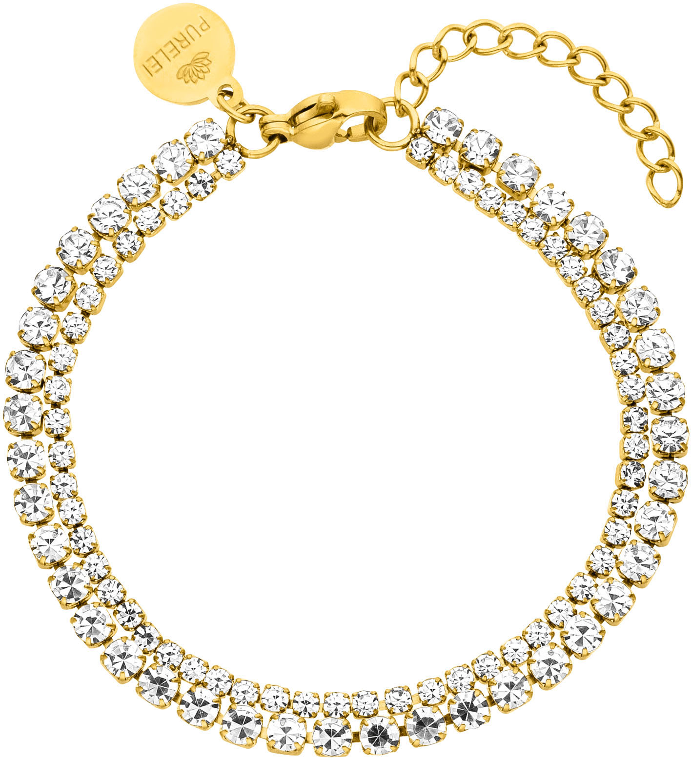 Purelei Damen Armband »Schmuck Geschenk Festive Armkette« mit Zirkonia (synth.) in goldfarben, Größe 19 cm