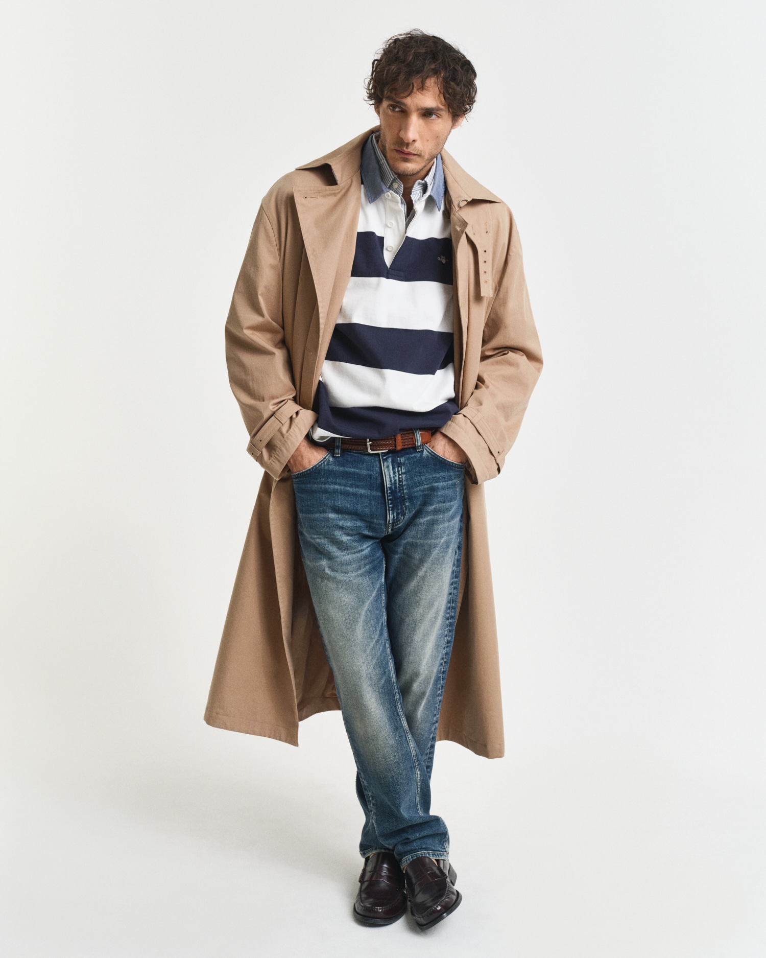 Gant Langarm-Poloshirt »REG CHAMBRAY STRIPE HEAVY RUGGER«