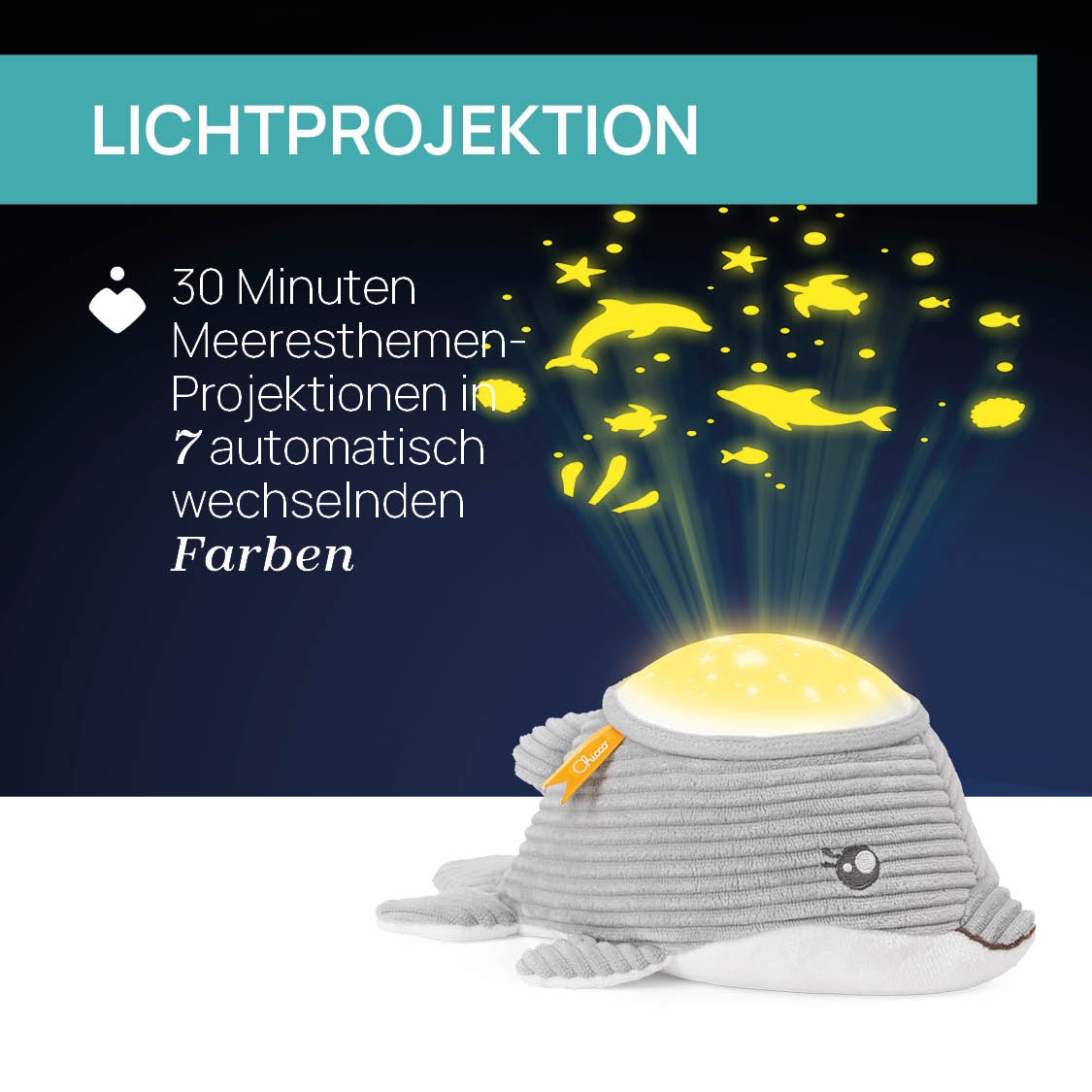 Chicco Nachtlicht »Delfin Nachtlicht<br>Projektor« Farbwechsler mit Projektor und Soundfunktion