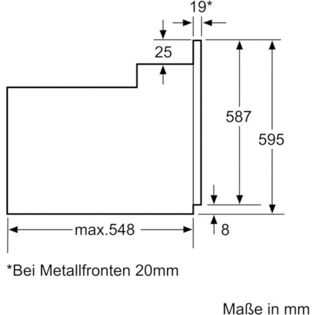 BOSCH Einbaubackofen »HBF133BR0«, Serie 2, HBF133BR0, mit Teleskopauszug nachrüstbar, ecoClean Direct