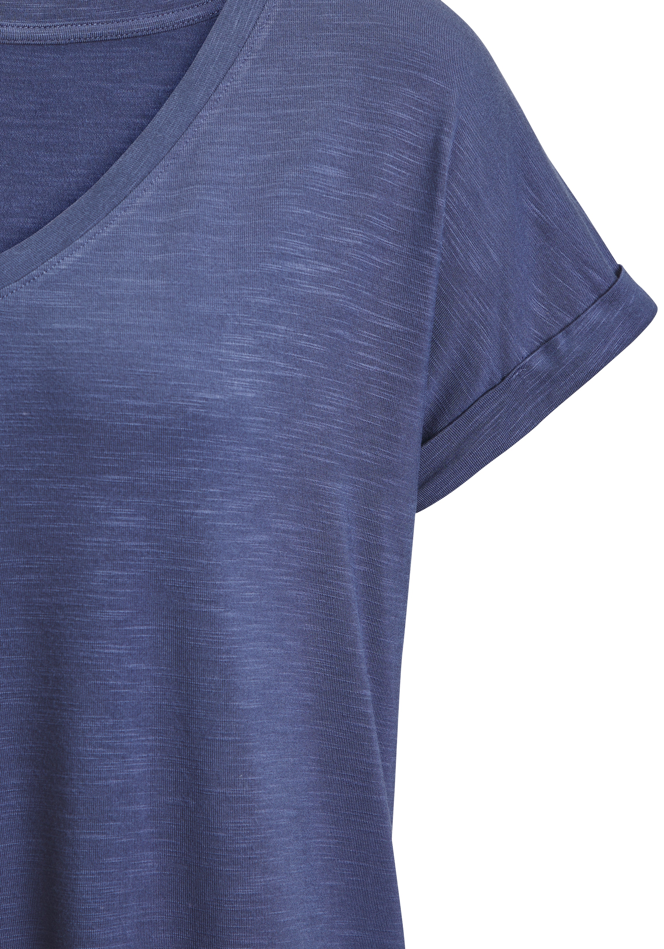 Beachtime V-Shirt »mit fixiertem Ärmelumschlag« 1 aus elastischer Viskose-Qualität