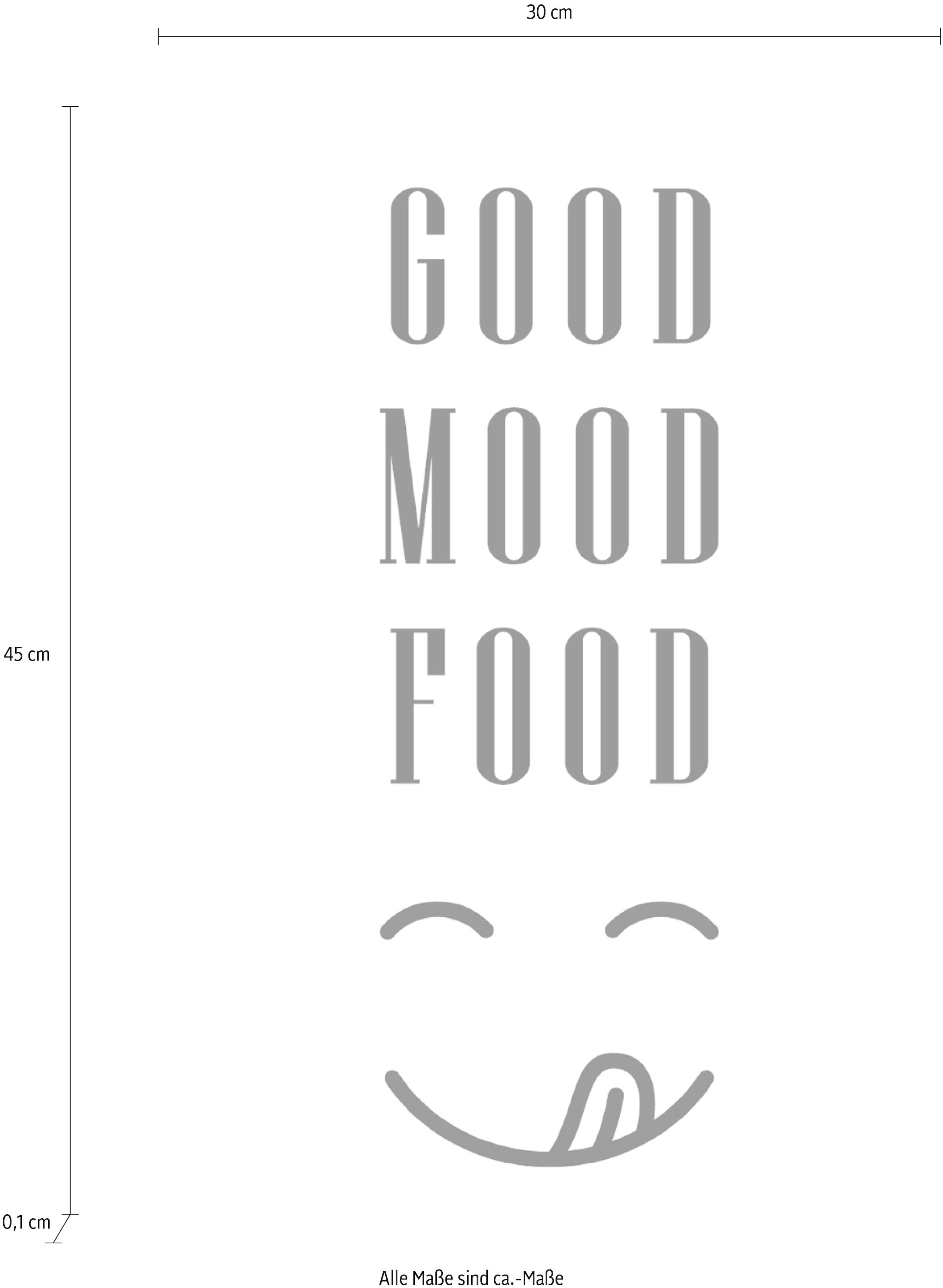 queence Wanddekoobjekt »GOOD MOOD FOOD«, Stahlschild, Blechschild, Spruch, Witzig, Wanddeko, retro, 20x30cm