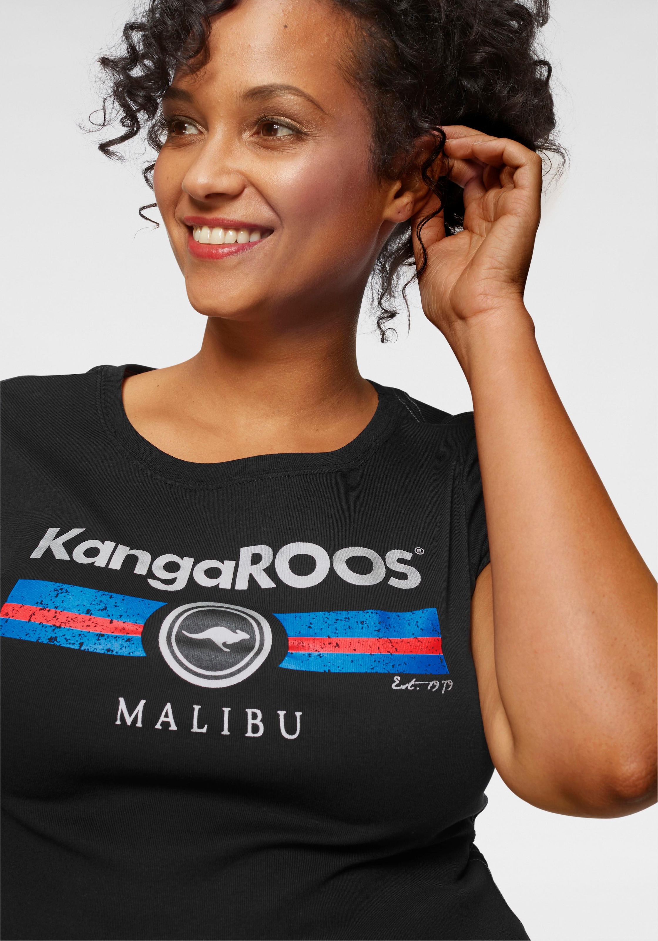 KangaROOS T-Shirt, mit Label Metallic Print