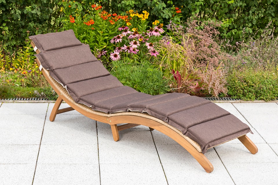 Gartenliege »Capri«, Akazie/Polyrattan, klappbar, natur, inkl. Kissen