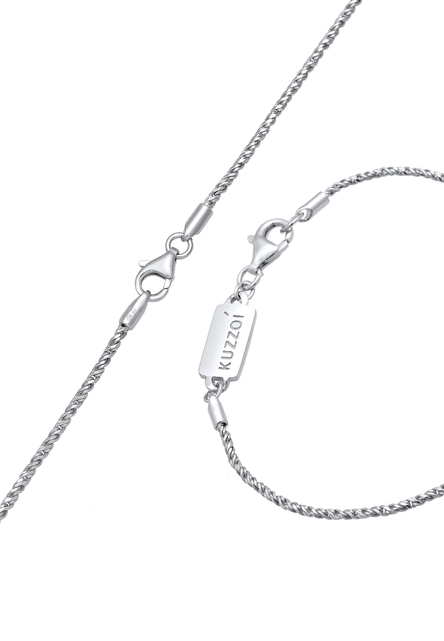 Kuzzoi Ketten und Armband Set »Schmuckset Kette Armband Kordel Basic 925 Silber«