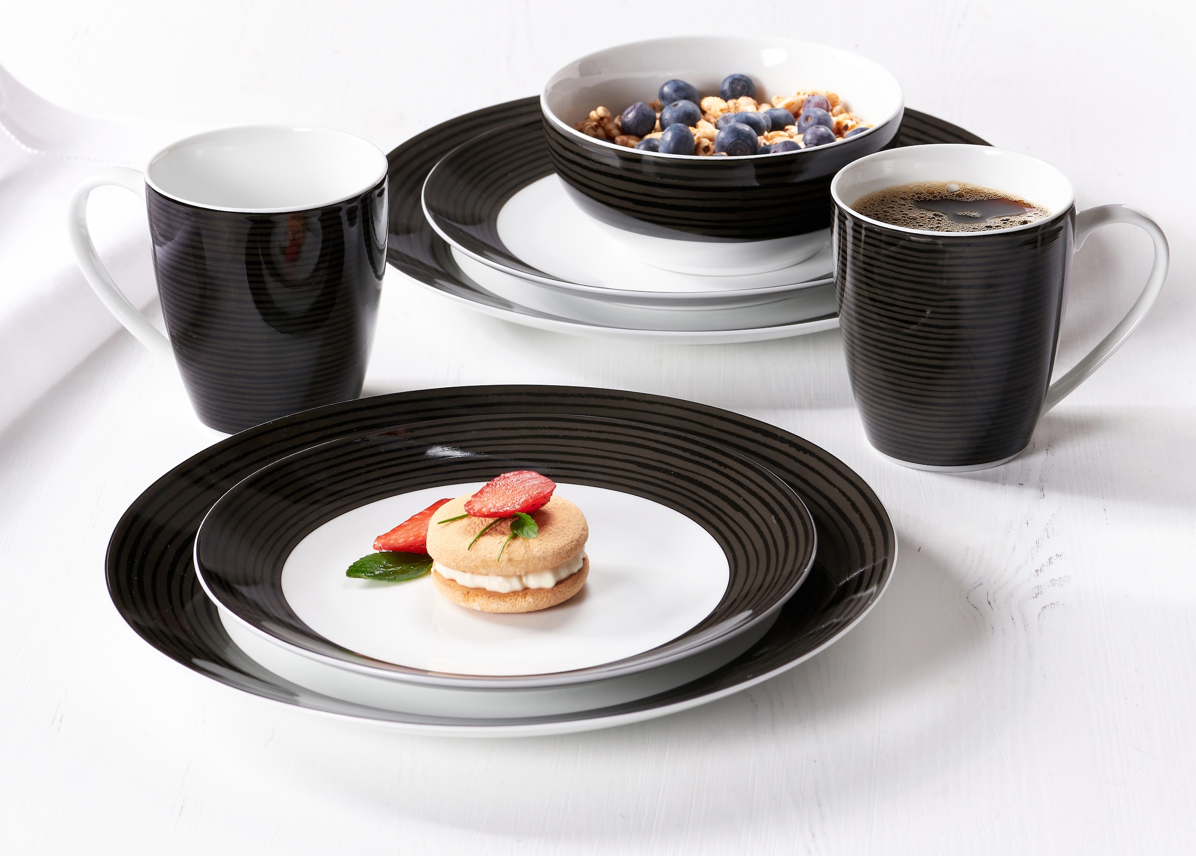 Ritzenhoff & Breker Kombiservice »Geschirr-Set, Service Velvet«, (Set, 16 tlg.), puristisches Dekor, 16 Teile, für 4 Personen