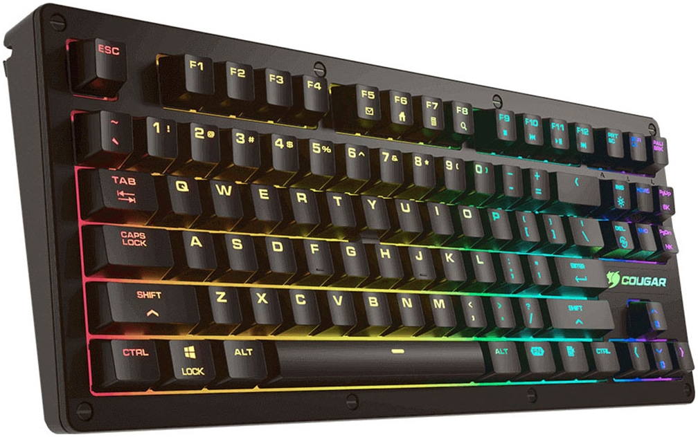 Cougar Gaming-Tastatur »Puri TKL RGB« (Funktionstasten | Multimedia-Tasten | Schutzhülle | USB-Anschluss)