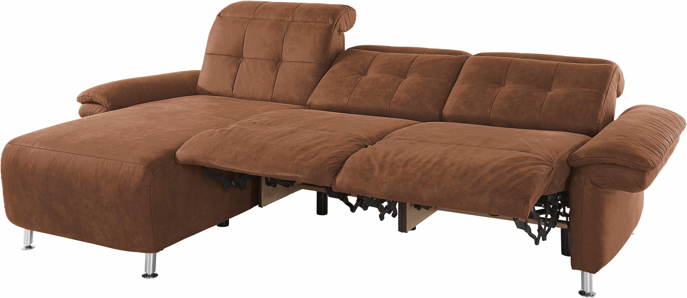 Places of Style Ecksofa »Manhattan L-Form«, 2 Sitze mit elektrischer Relaxfunktion, verstellbare Armlehnen