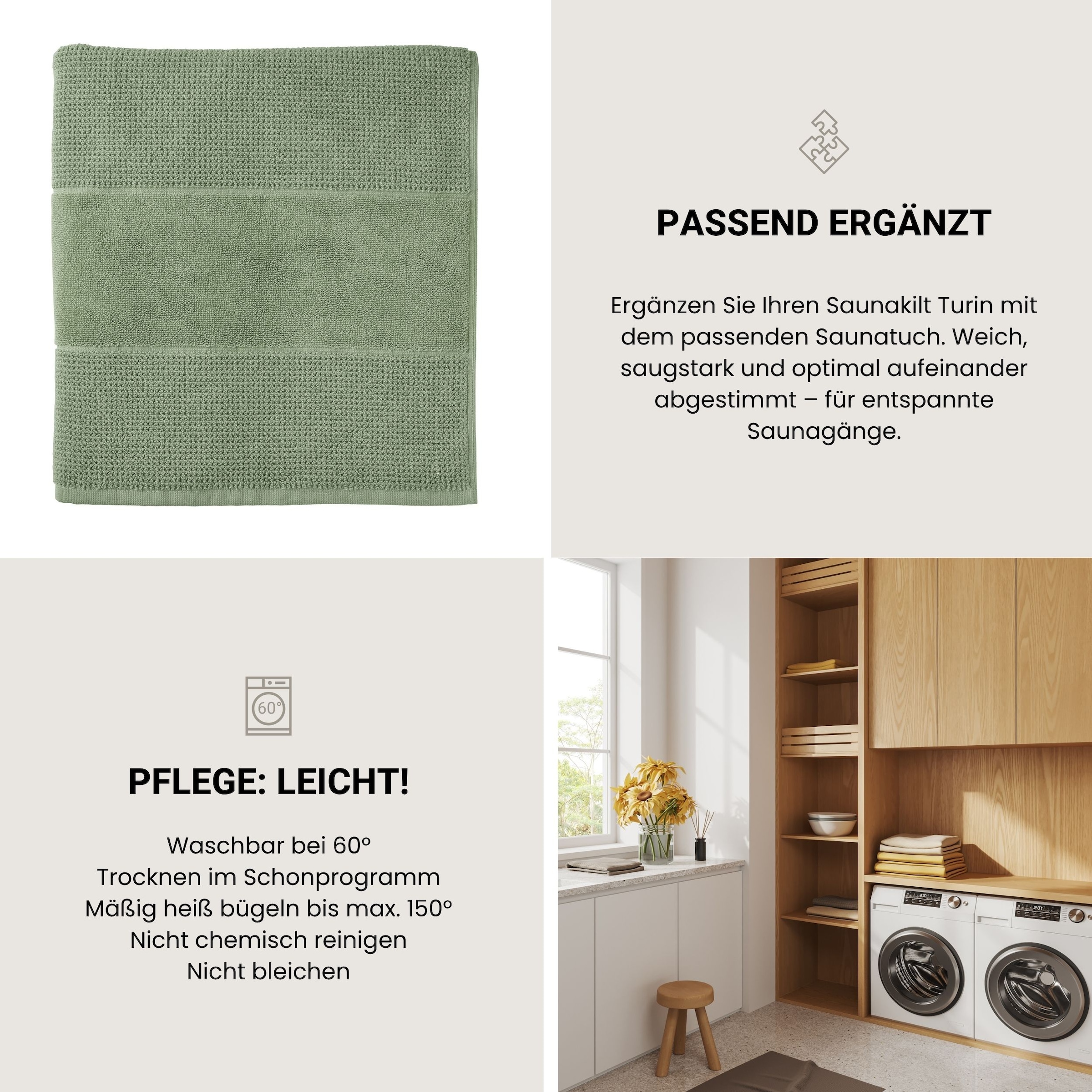 Schiesser Sarong »Saunakilt Turin für Damen in angesagter Reiskornoptik« 1 Stk. OEKO-TEX® MADE IN GREEN