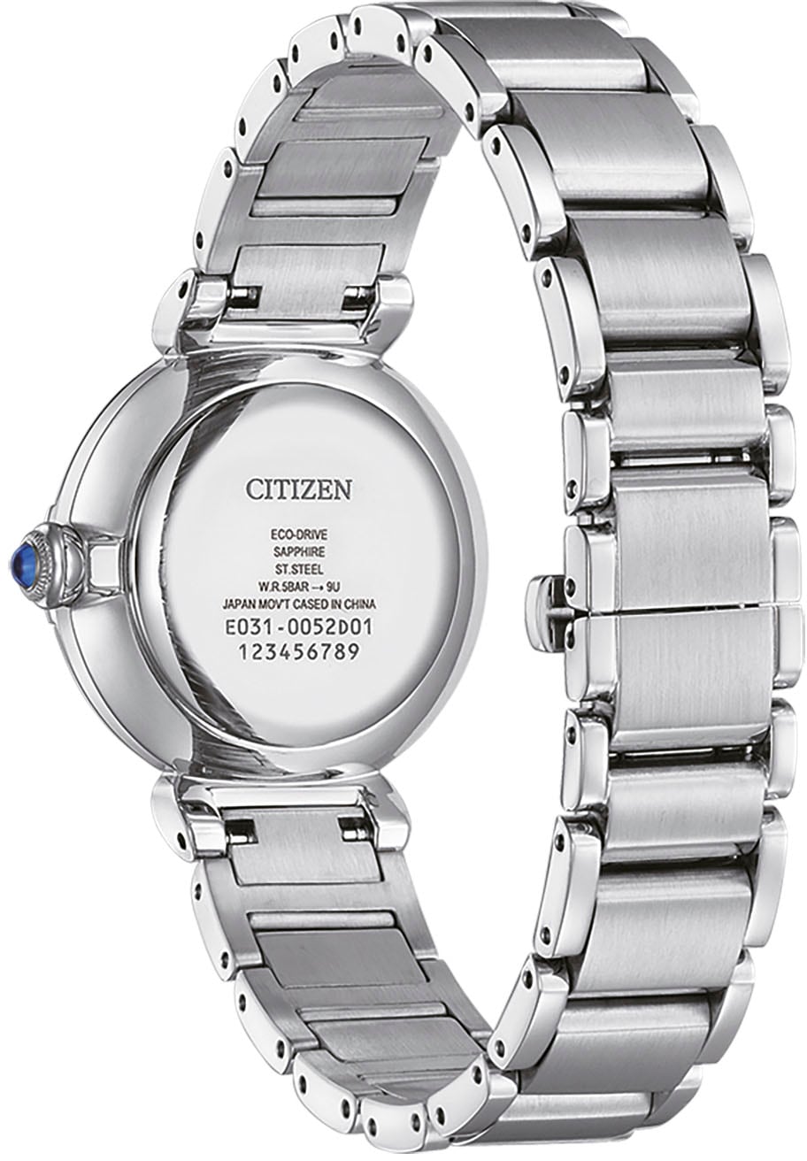 Citizen Solaruhr, Armbanduhr, Damenuhr, Edelstahlarmband, Saphirglas