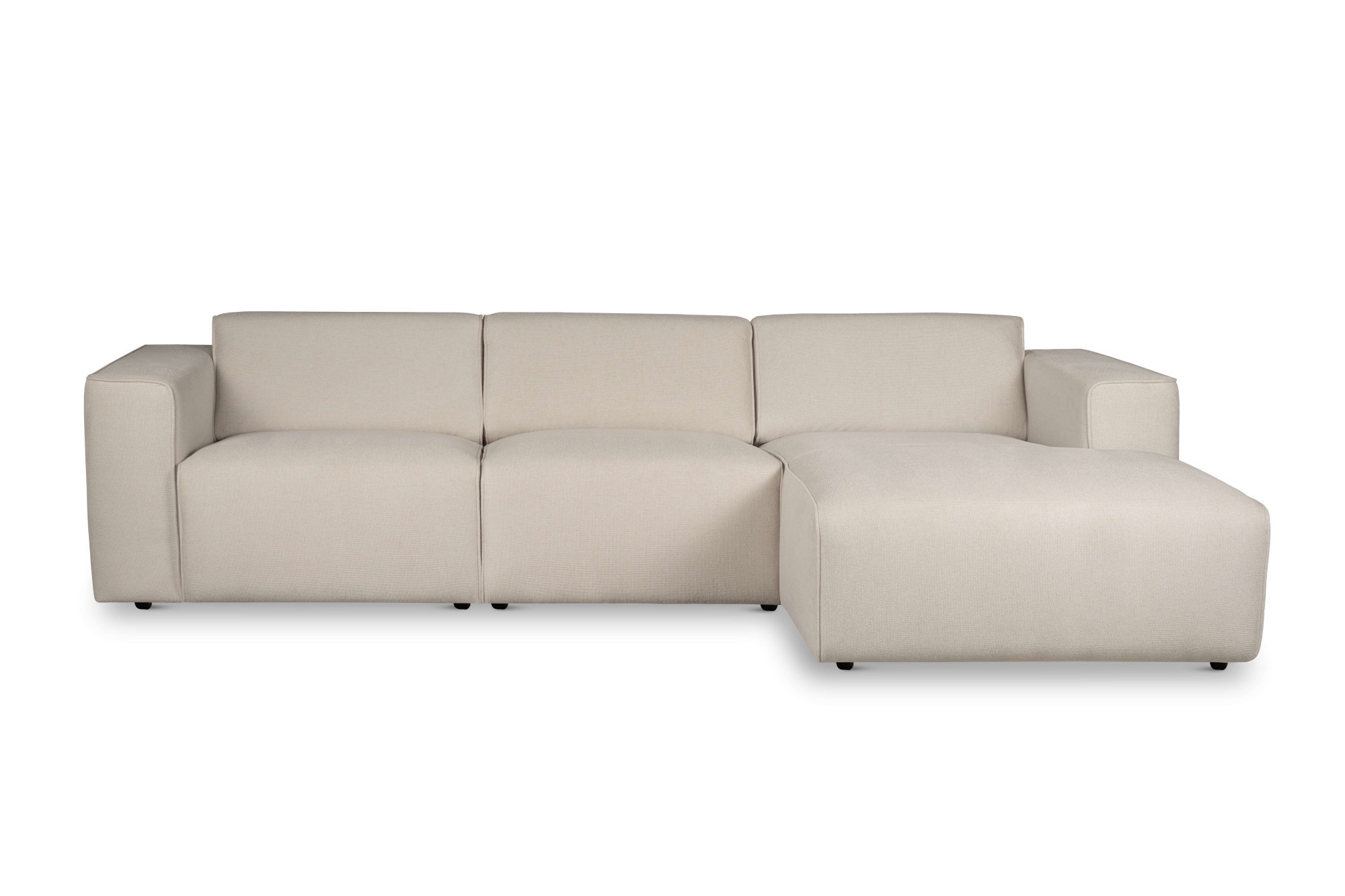 andas Ecksofa »Noord mit Kedernaht, Breite 281 cm, L-Form«, Cord, Struktur, Webstoff, mit Wellenunterfederung, Massivholzrahmen