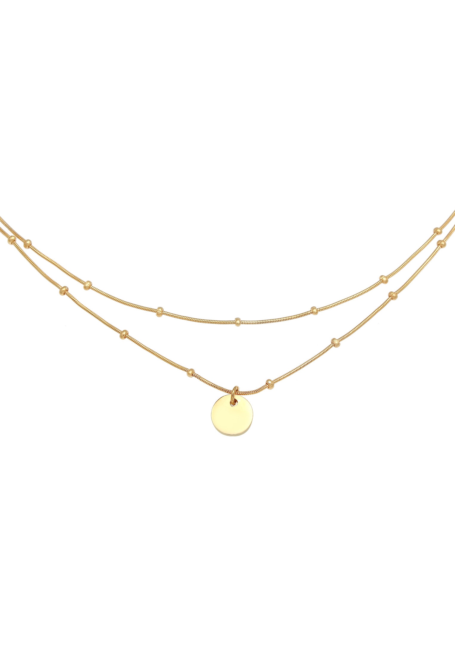 Elli Choker »Halskette Choker Layer Plättchen Kugelkette 925 Silber«