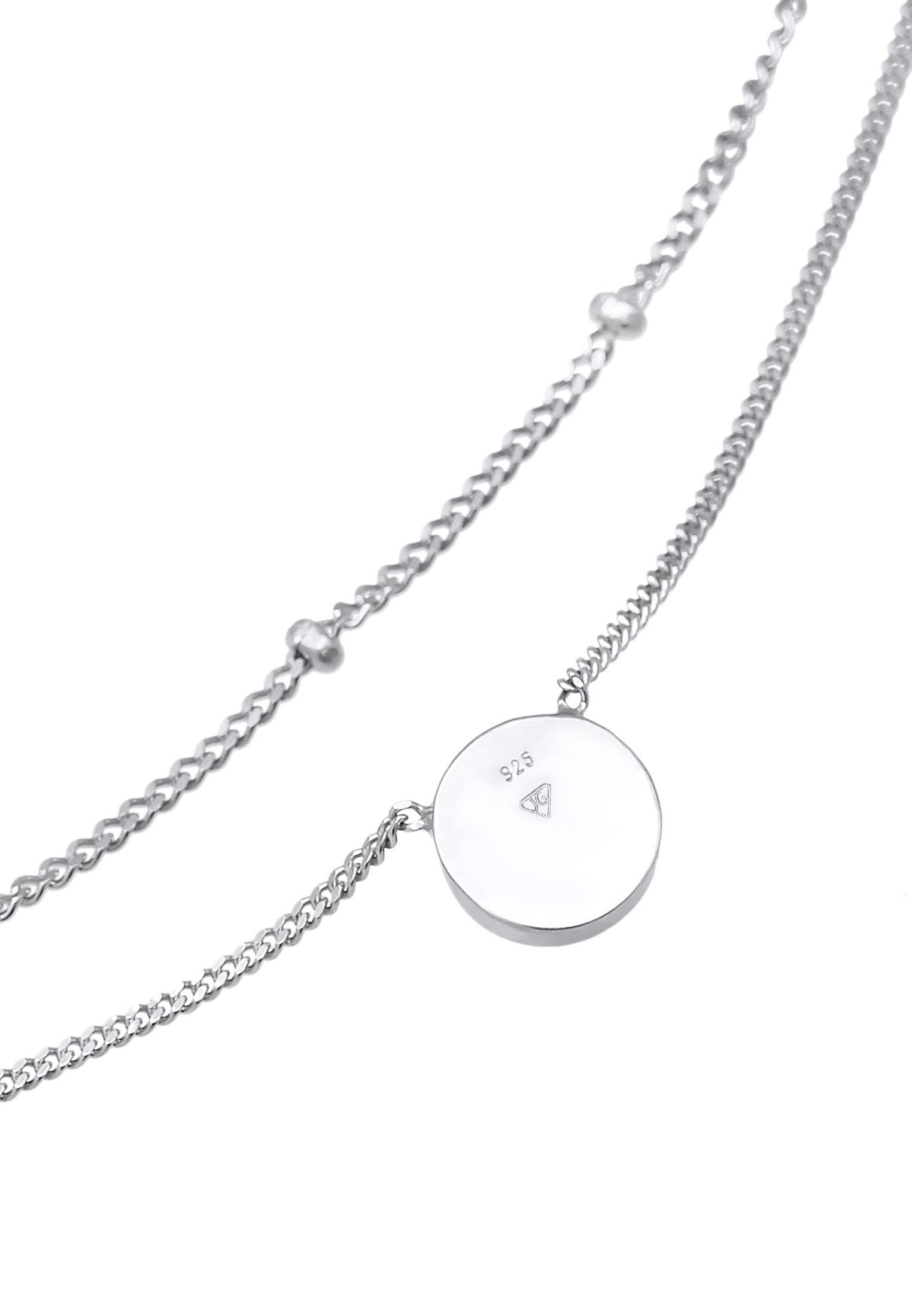 Elli Premium Silberkette »Halskette Choker Layer Achat Kugelkette 925 Silber«