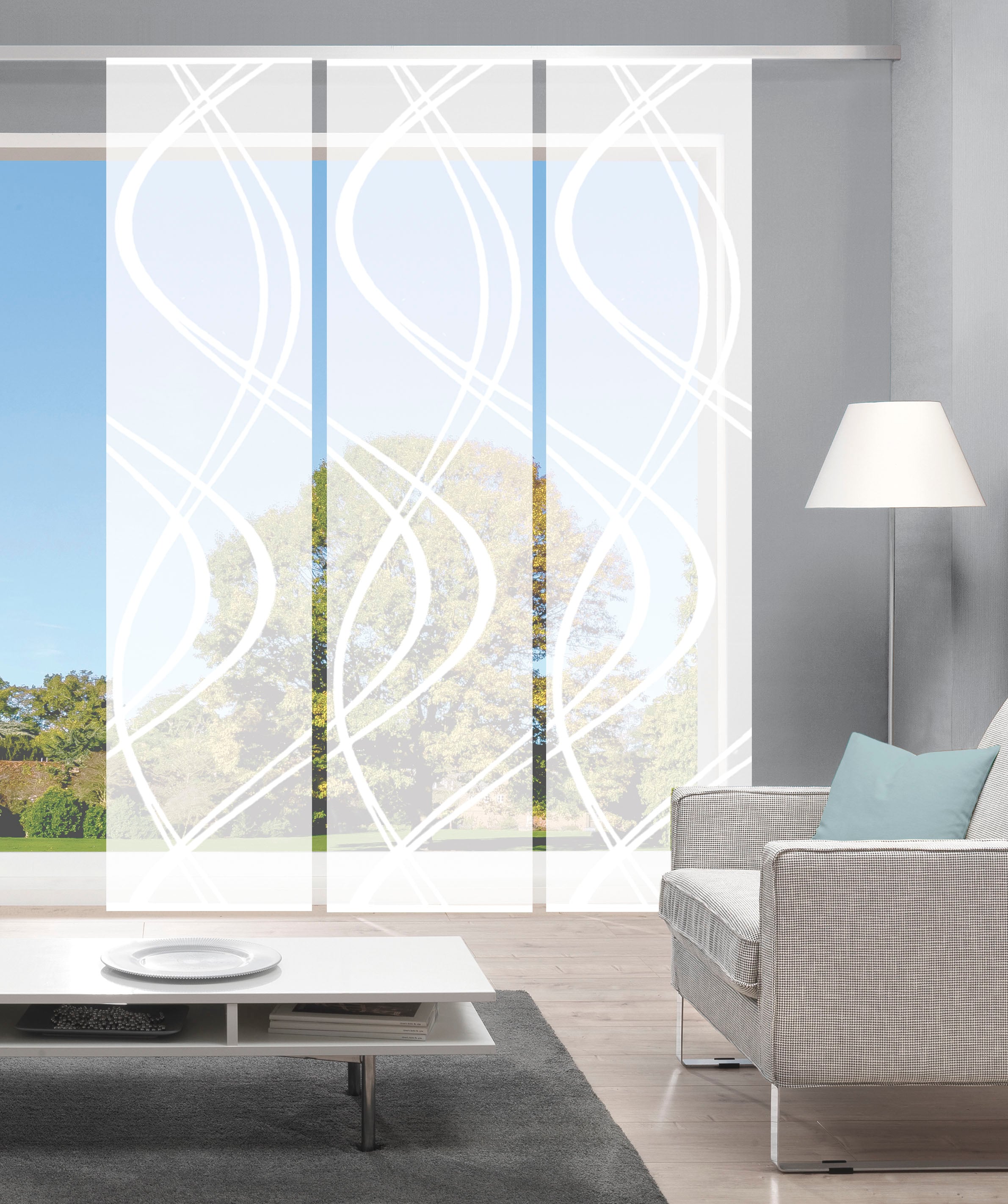 HOME WOHNIDEEN Schiebegardine »TIBERIO 3er SET« Paneelwagen 3 Stk. tlg. Schiebegardine 3er SET TIBERIO