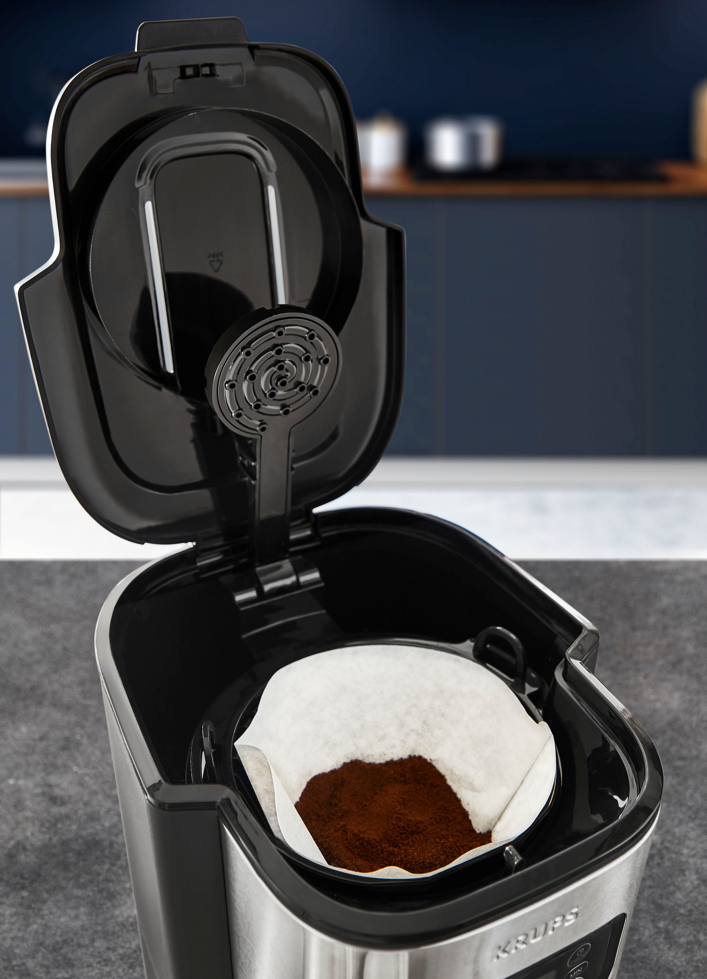 Online OTTO Kaffeekanne, 1x4, jetzt 24-h-Timer, 1,25 »KM480D Krups Filterkaffeemaschine Shop Brühstärkeauswahl programmierbarer Edelstahl, l im Excellence«,