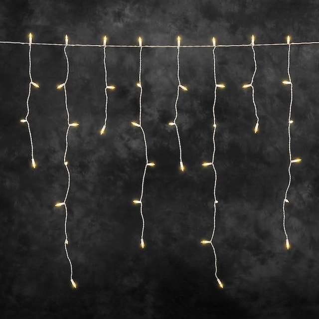 KONSTSMIDE LED-Lichtervorhang »Weihnachtsdeko aussen«, 200 St.-flammig, LED  Eisregen Lichtervorhang, 200 bernsteinfarbene Dioden im OTTO Online Shop