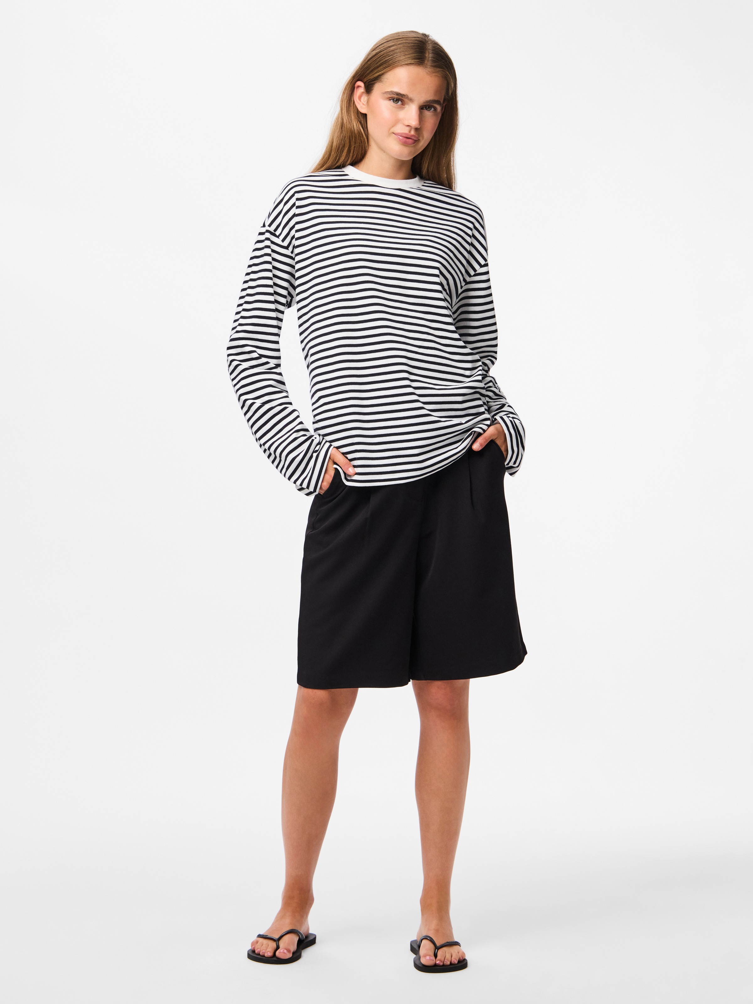 pieces Langarmshirt »PCSADIE LS TOP JRS NOOS« Baumwollmischung, oversize