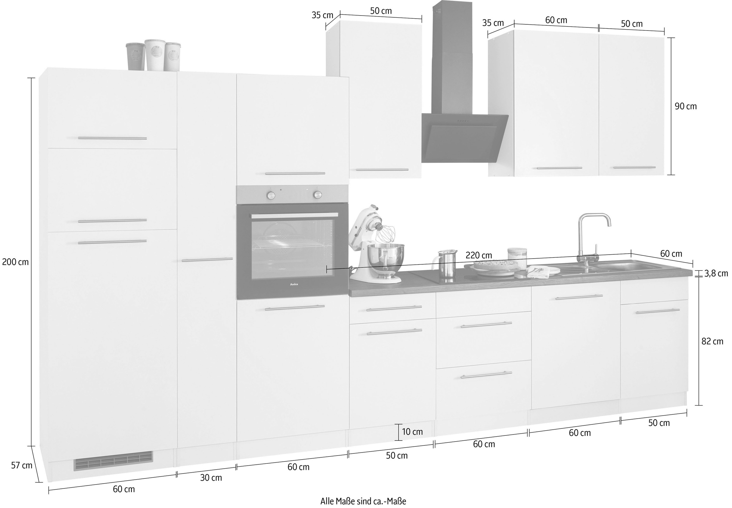 online 370 Breite OTTO Küchen mit wiho bei »Unna«, cm Küchenzeile E-Geräten, bestellen