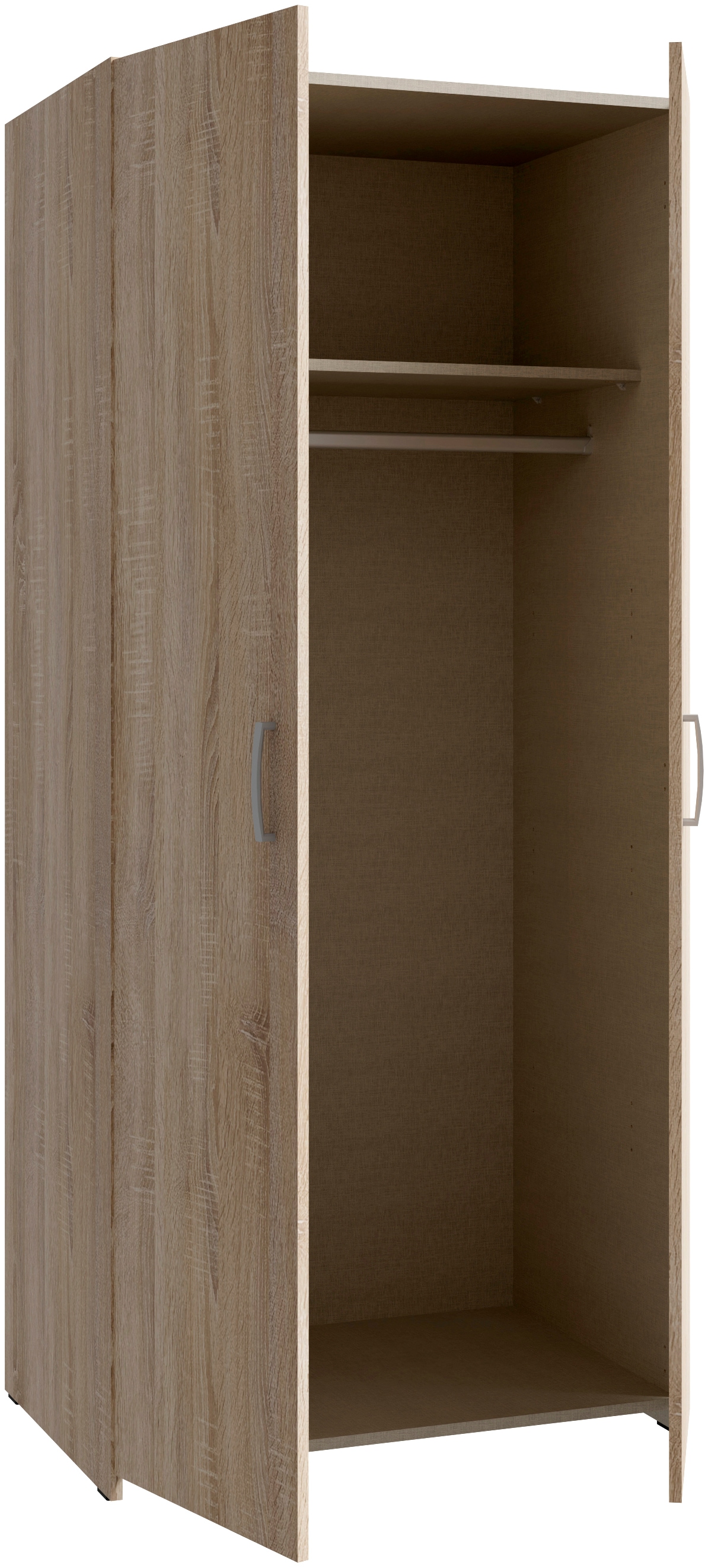 FORTE Kleiderschrank 2 Dekore, Mehrzweckschrank, Einlegeböden optional