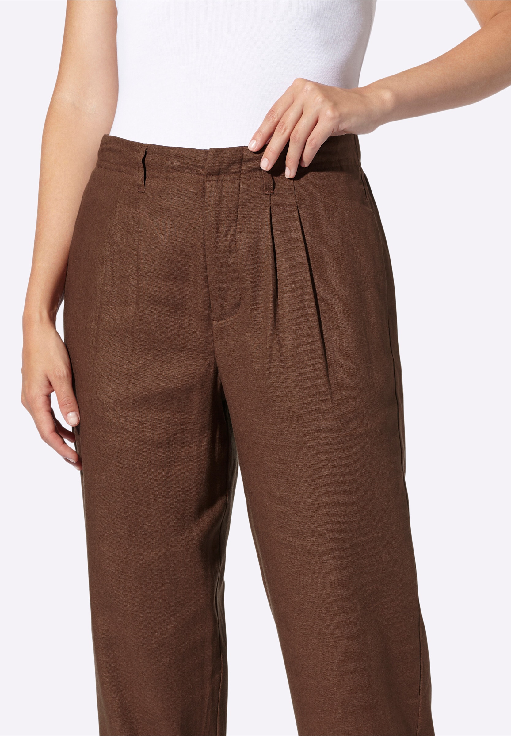 heine Bundfaltenhose »Hose 7/8-Hose mit Gummizug hinten«