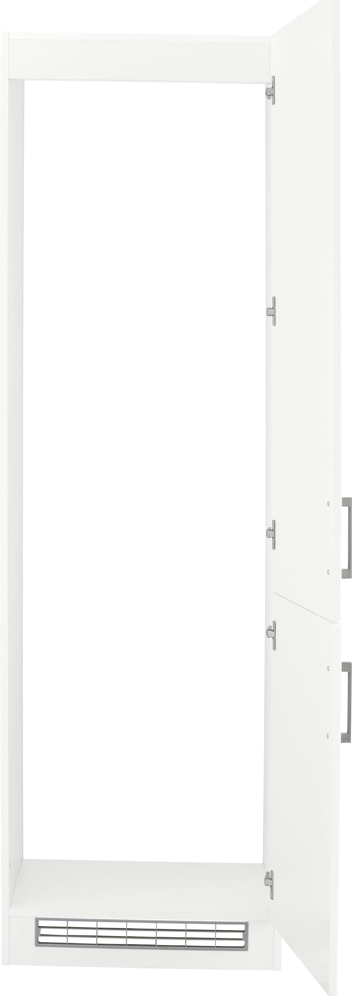 KOCHSTATION Kühlumbauschrank »KS-Tinnum«, 60 cm breit, 200 cm hoch, Metallgriffe, mit Nischenmaß 178 cm