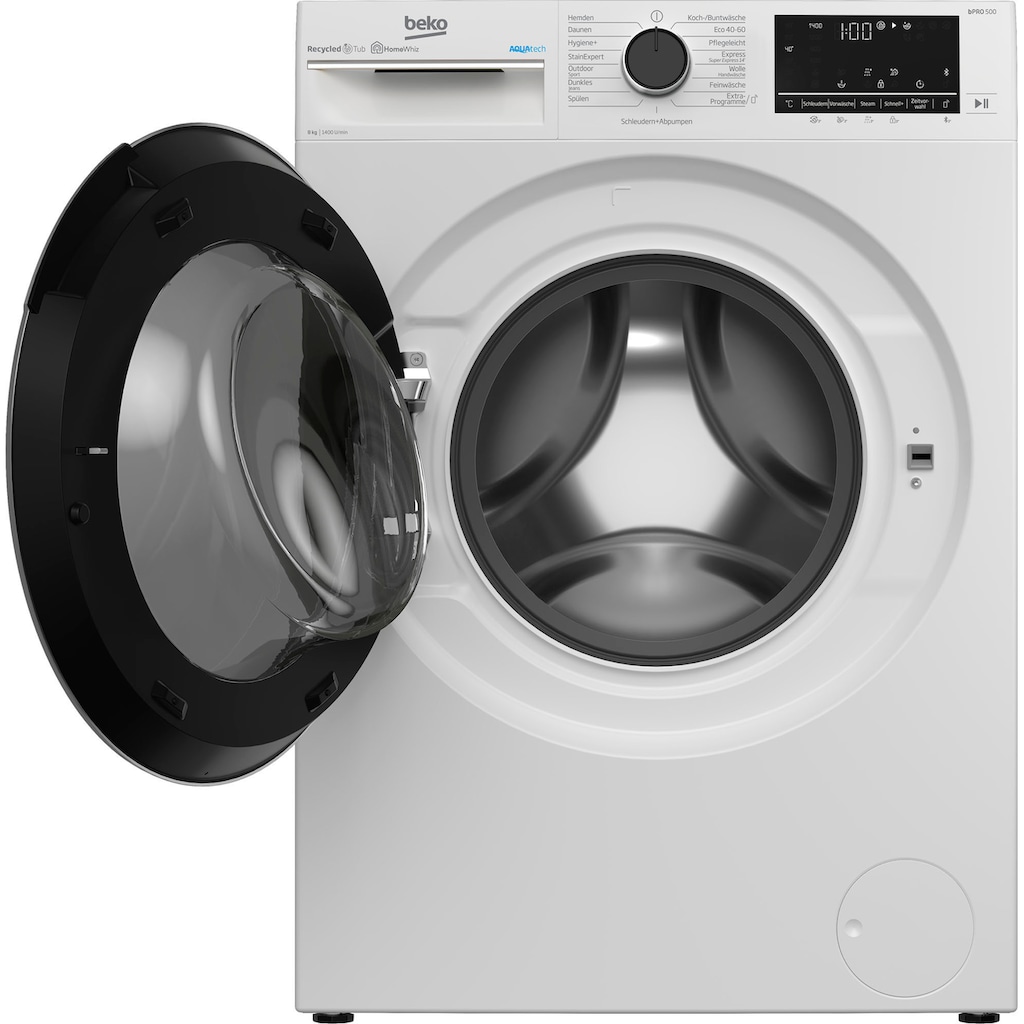 BEKO Waschmaschine »B5WFU58418W«, B5WFU58418W, 8 kg, 1400 U/min