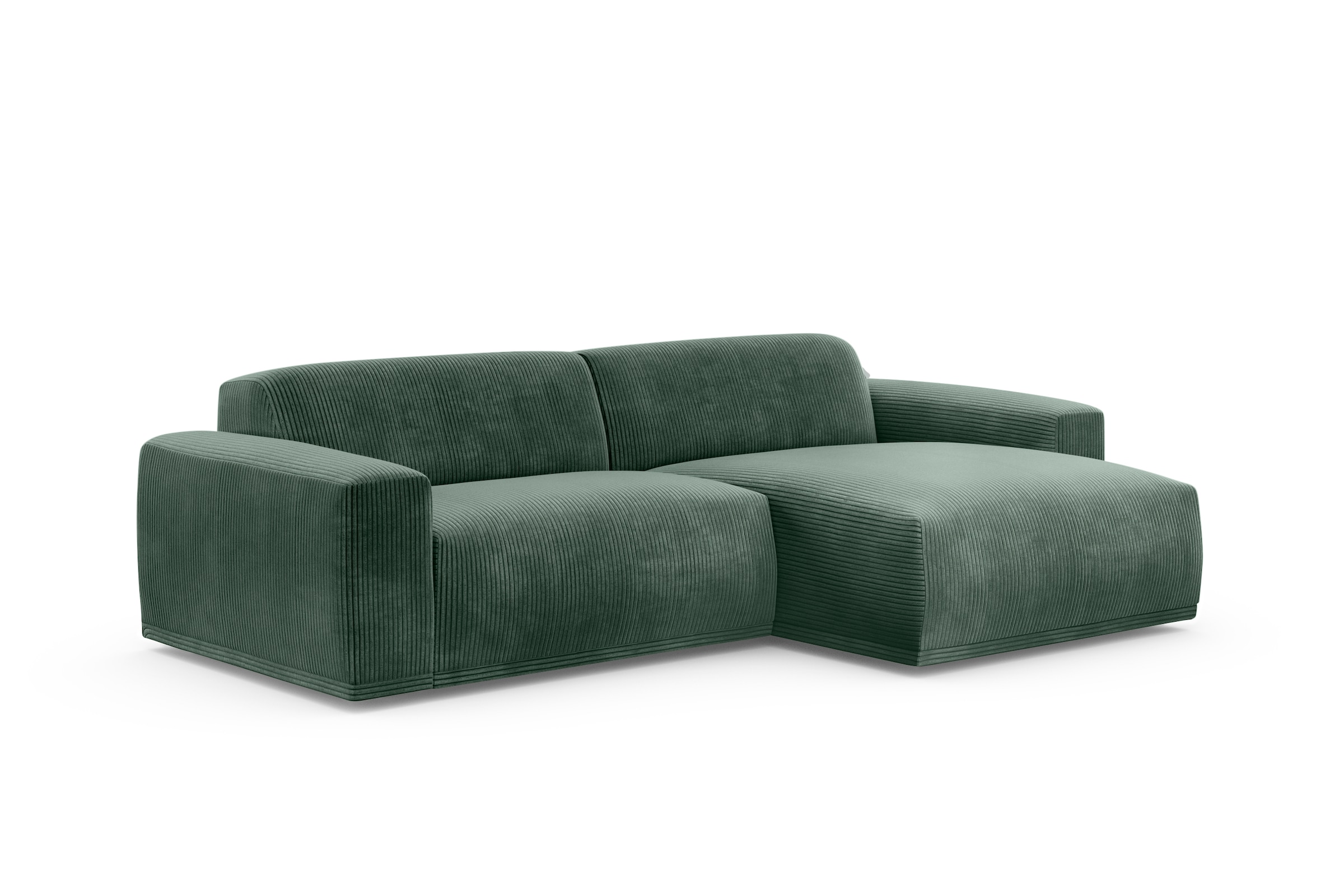 TRENDMANUFAKTUR Ecksofa »Braga, mit hochwertigem Kaltschaum, L-Form, in Cord erhältlich«, (2 St.), modernes Sofa, Couch mit hohem Sitzkomfort, 255/72/160 cm (B/H/T)