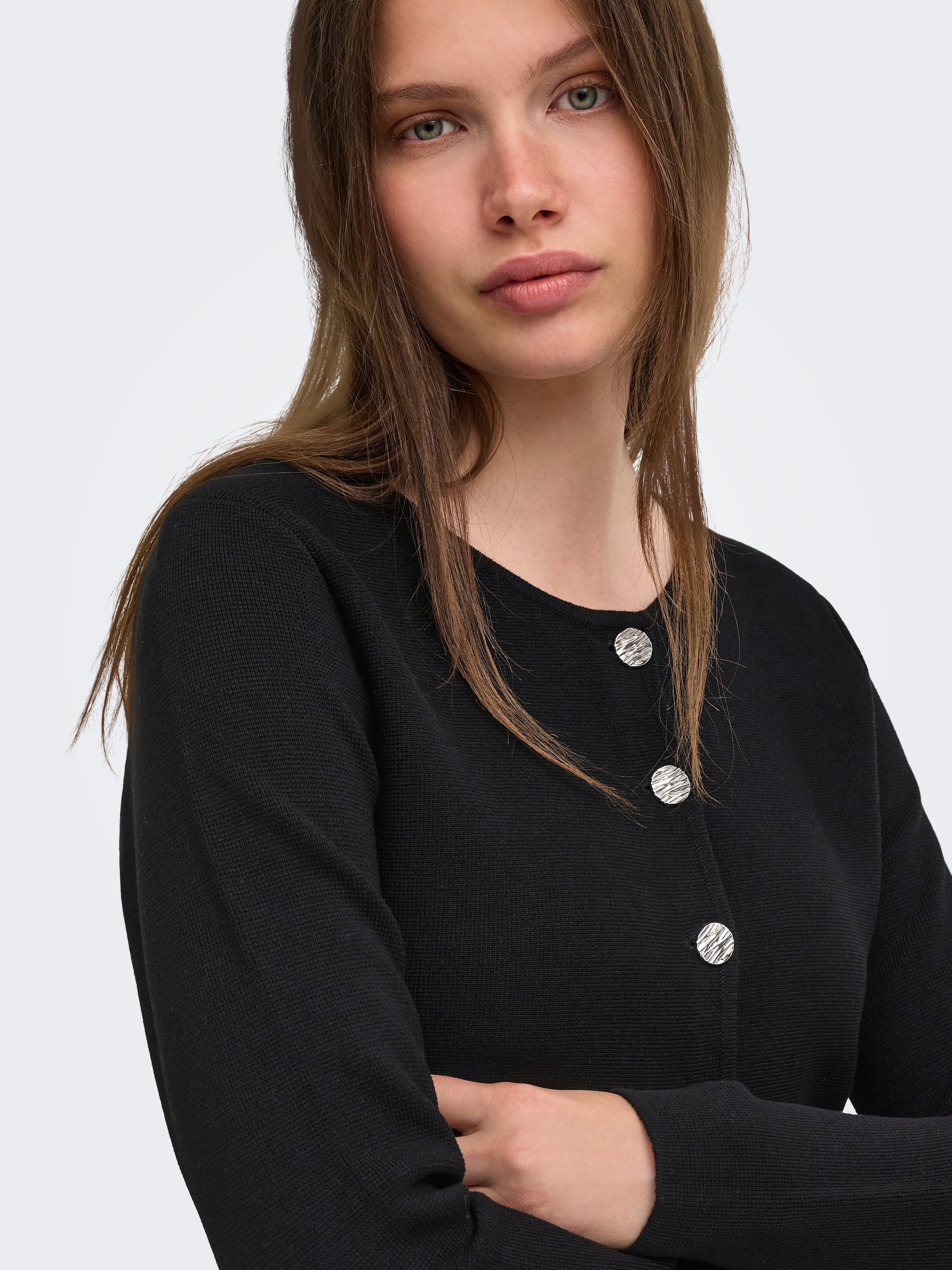 ONLY Strickjacke »ONLMELLI LIFE LS ONECK BUT CARDI RP KNT«