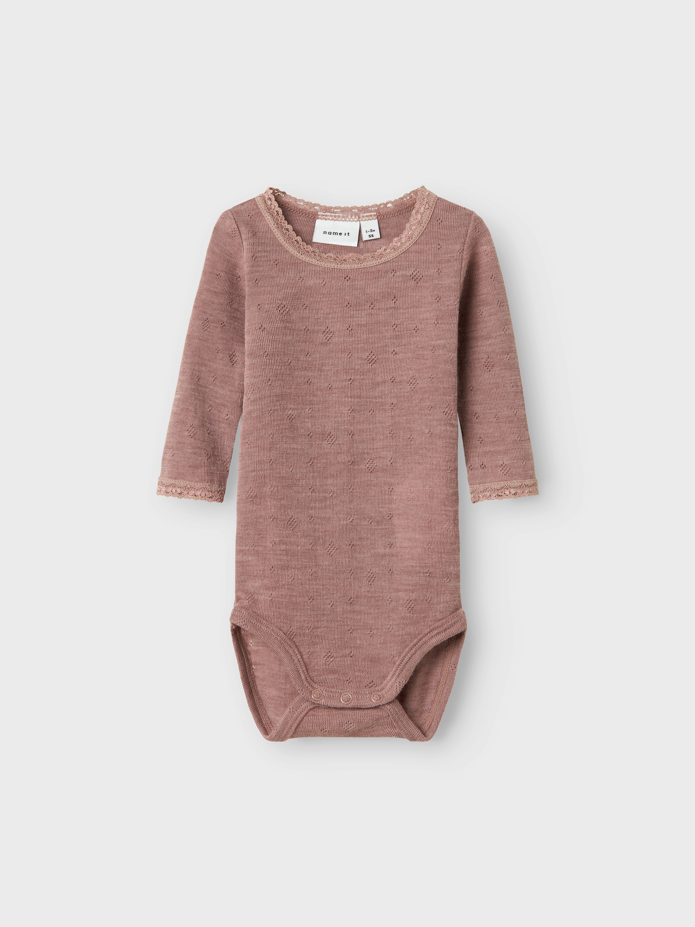 Name It Langarmbody »NBFWANG WOOL NEEDLE LS BODY SOLID NOOS«, aus reiner Merinowolle