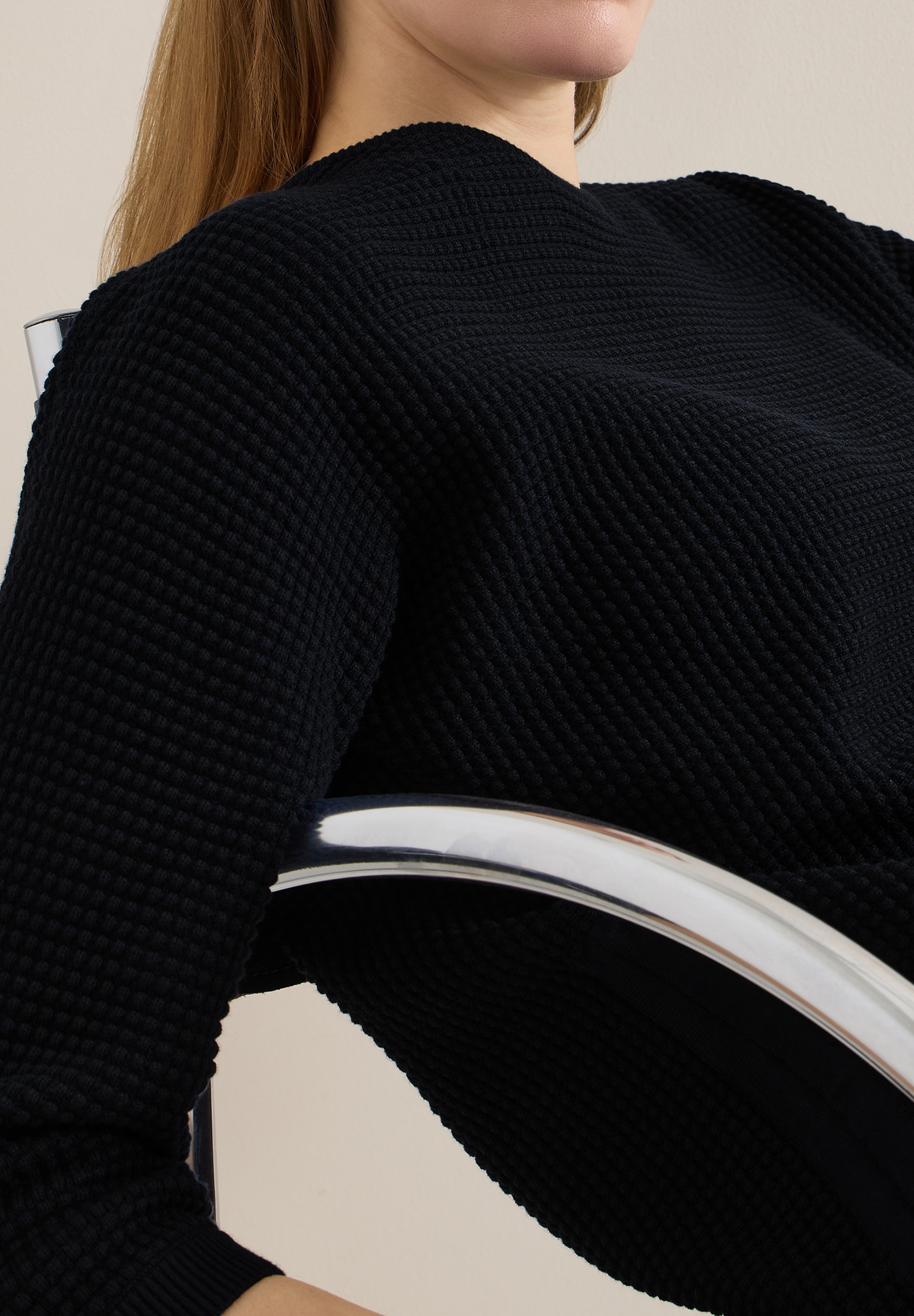 Cecil 3/4 Arm-Pullover mit seitlicher Raffung und Bindebändern