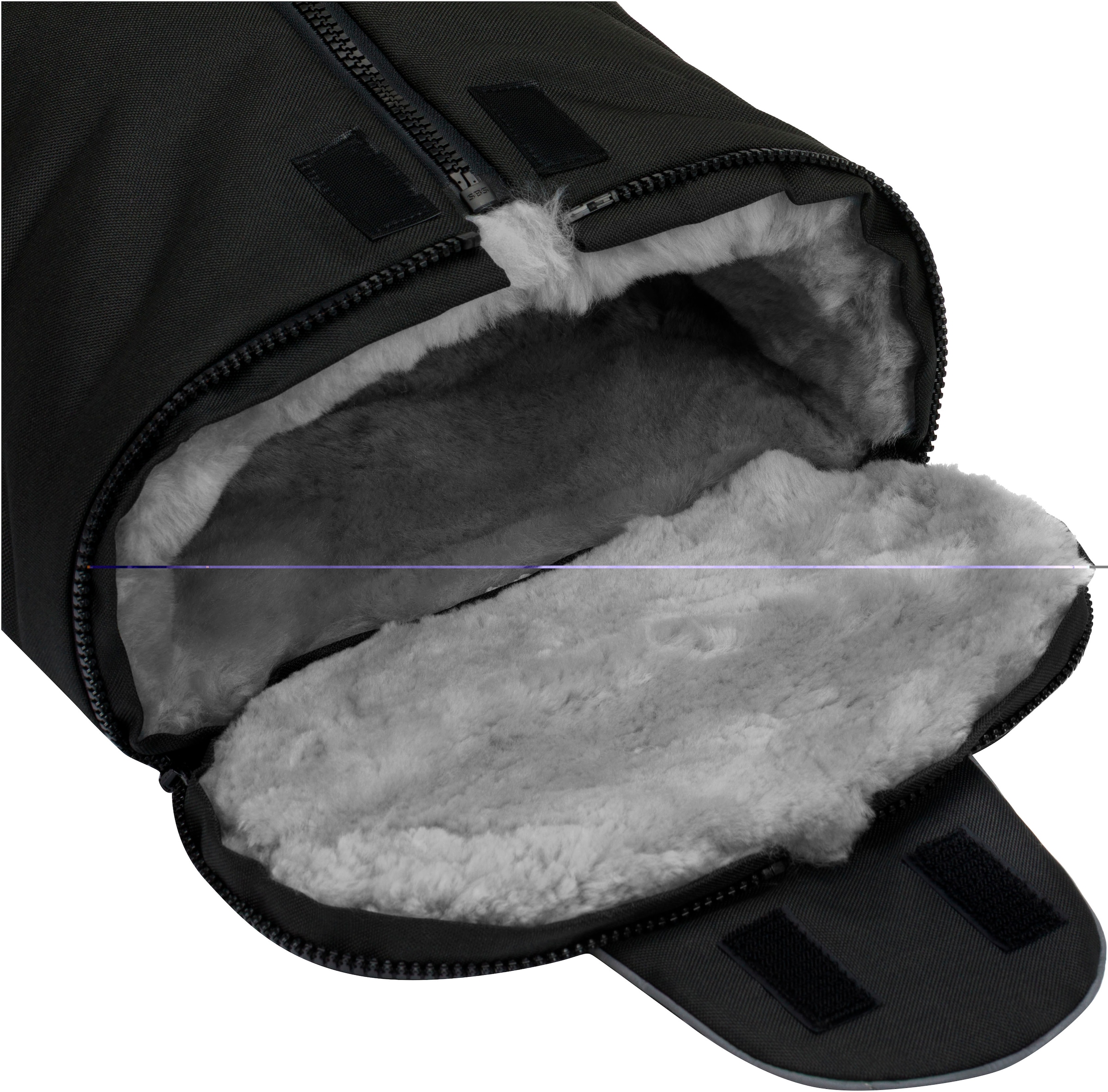 Fillikid Fußsack »Pamir Alpina, schwarz, Lammfell grau, Winterfußsack«, für Autositze Gr. 0 und Kinderwagen