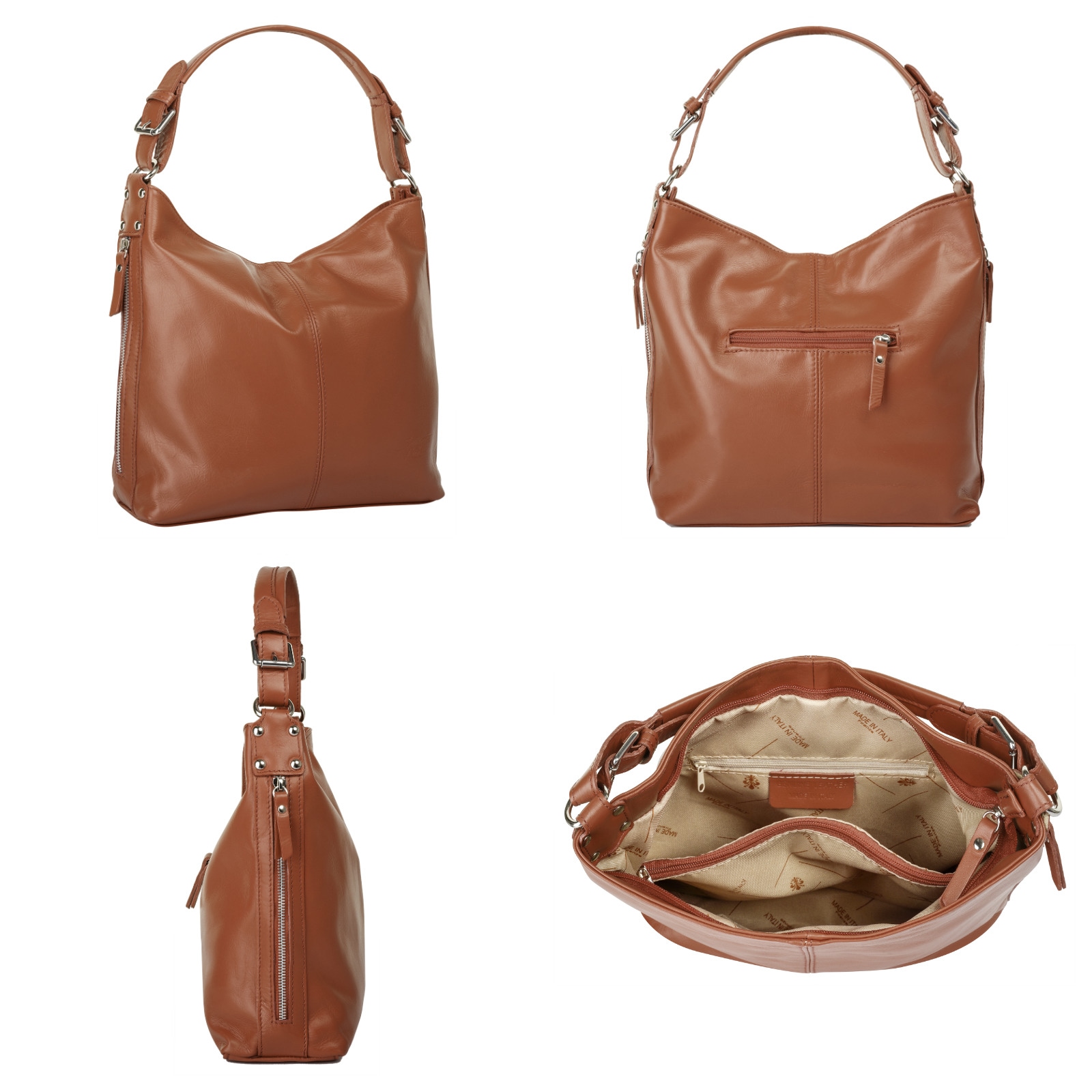 Samantha Look Henkeltasche, echt Leder, Made in Italy