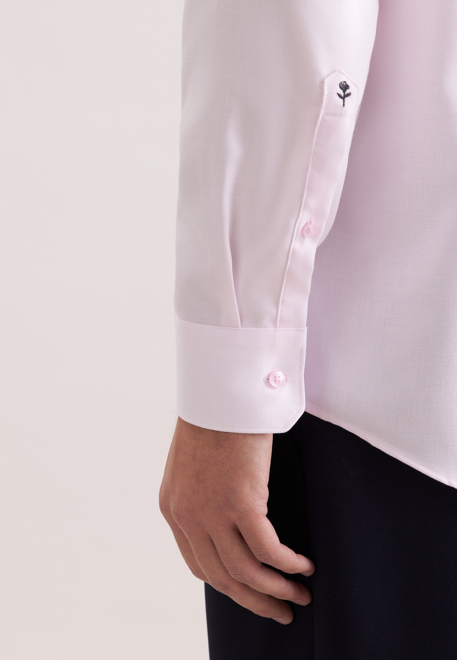 seidensticker Businesshemd »Schwarze Rose« Comfort 1/1 Kentkragen Struktur