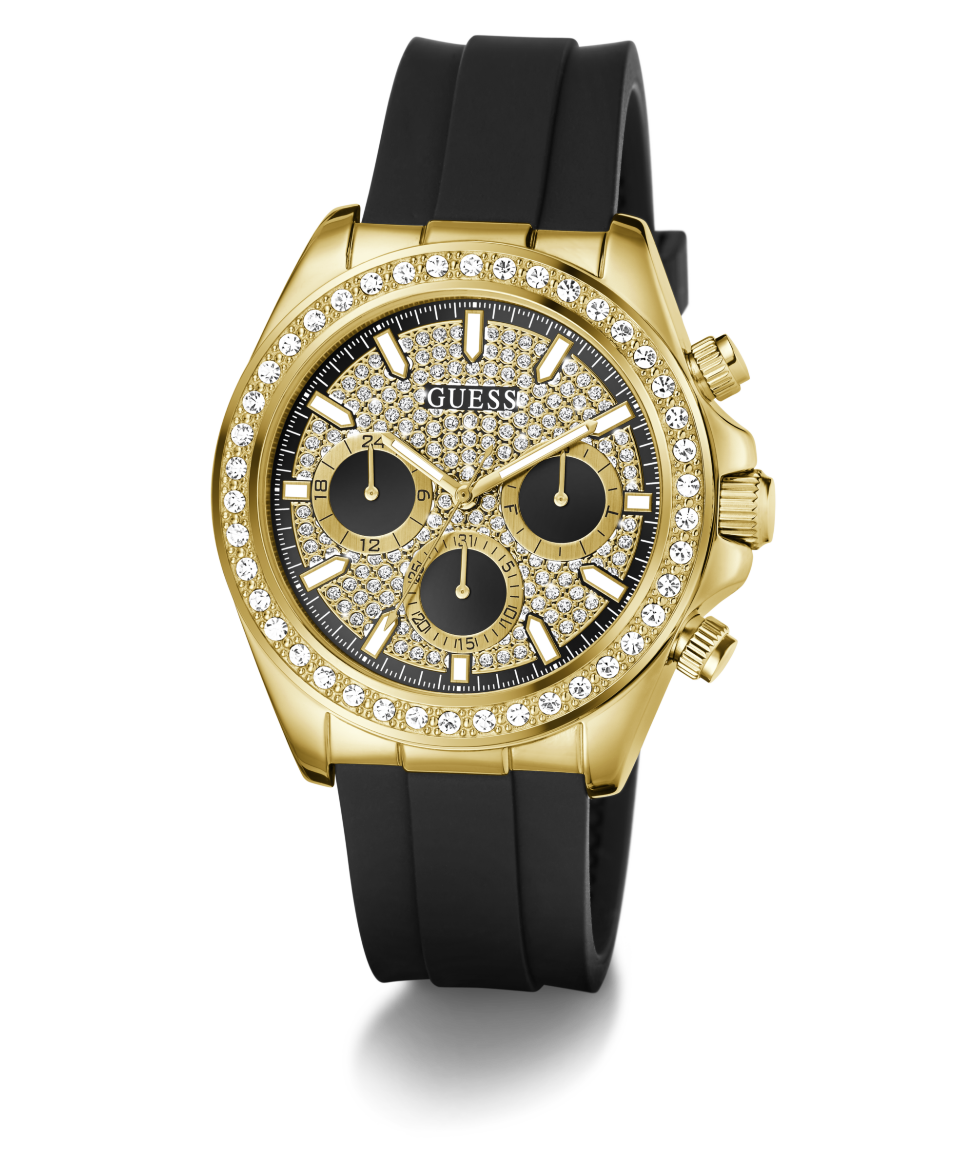 Guess Multifunktionsuhr »VICTOR« Quarzuhr, Armbanduhr, Herrenuhr, Silikonarmband, analog, Tag