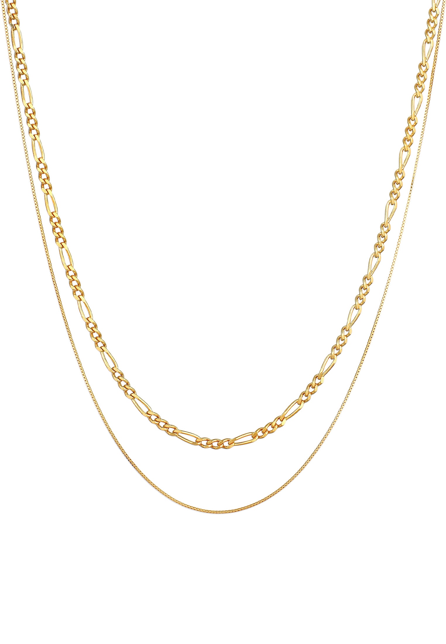 Kuzzoi Silberkette »Halskette Herren Ketten Set Figaro Venezia 925 Silber«