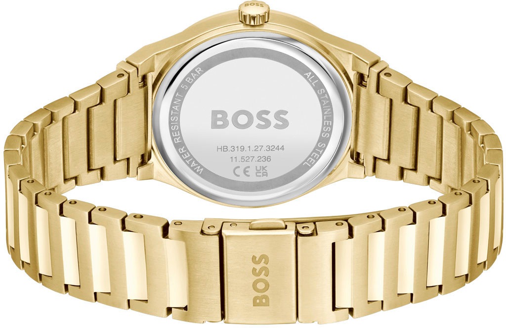 BOSS Quarzuhr »CANDOR LADIES«, Damenuhr, Armbanduhr, Leuchtindizes, Edelstahlarmband