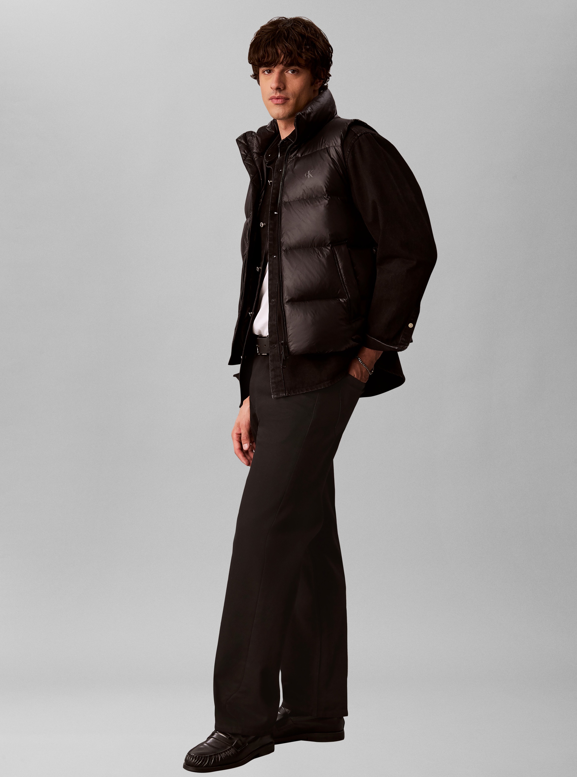 Calvin Klein Jeans Steppjacke »GLOSSY STAND COLLAR DOWN« ohne Kapuze Regular fit mit Stehkragen