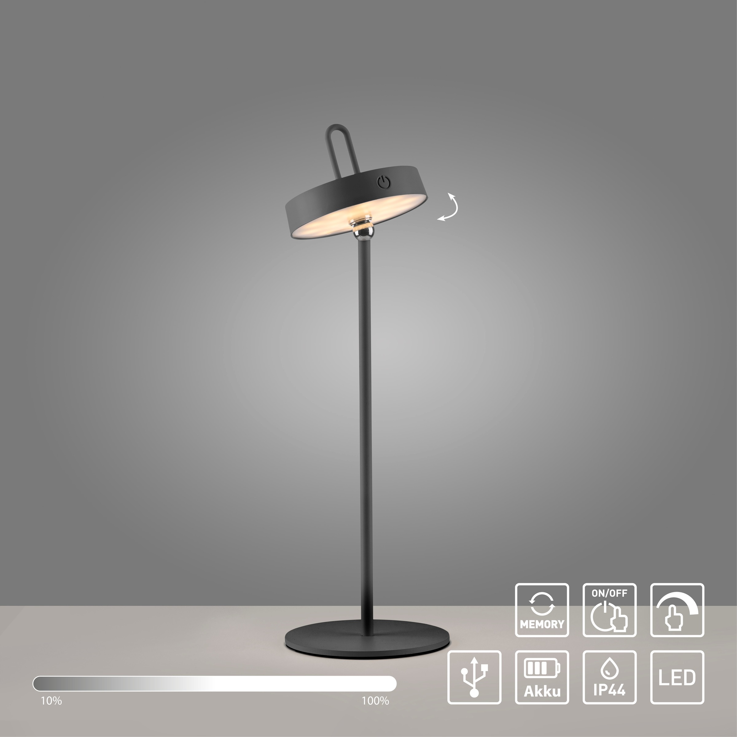 JUST LIGHT Tischleuchte »AMAG«, 1 flammig, Leuchtmittel LED-Modul | LED fest integriert, Akkuleuchte