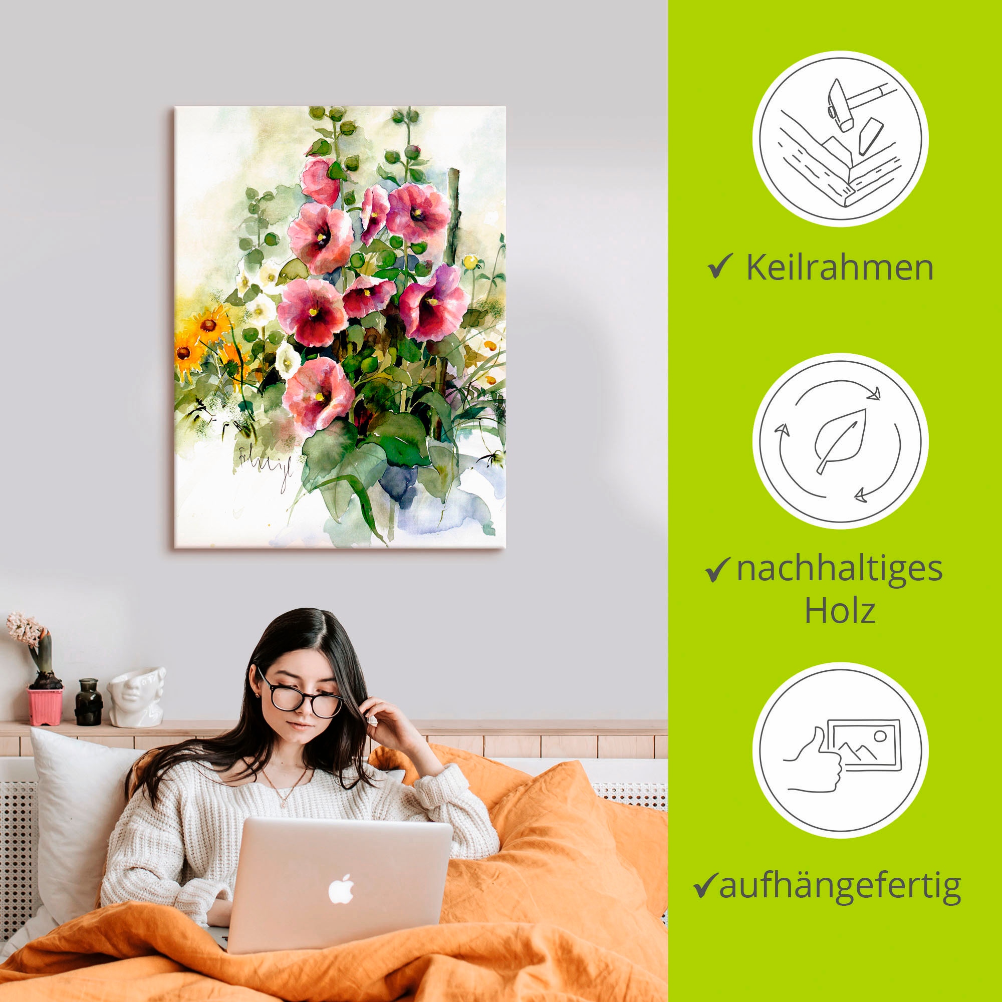 Artland Wandbild »Blumen Zusammenstellung I«, Blumen, (1 St.), als Leinwandbild, Poster in verschied. Größen