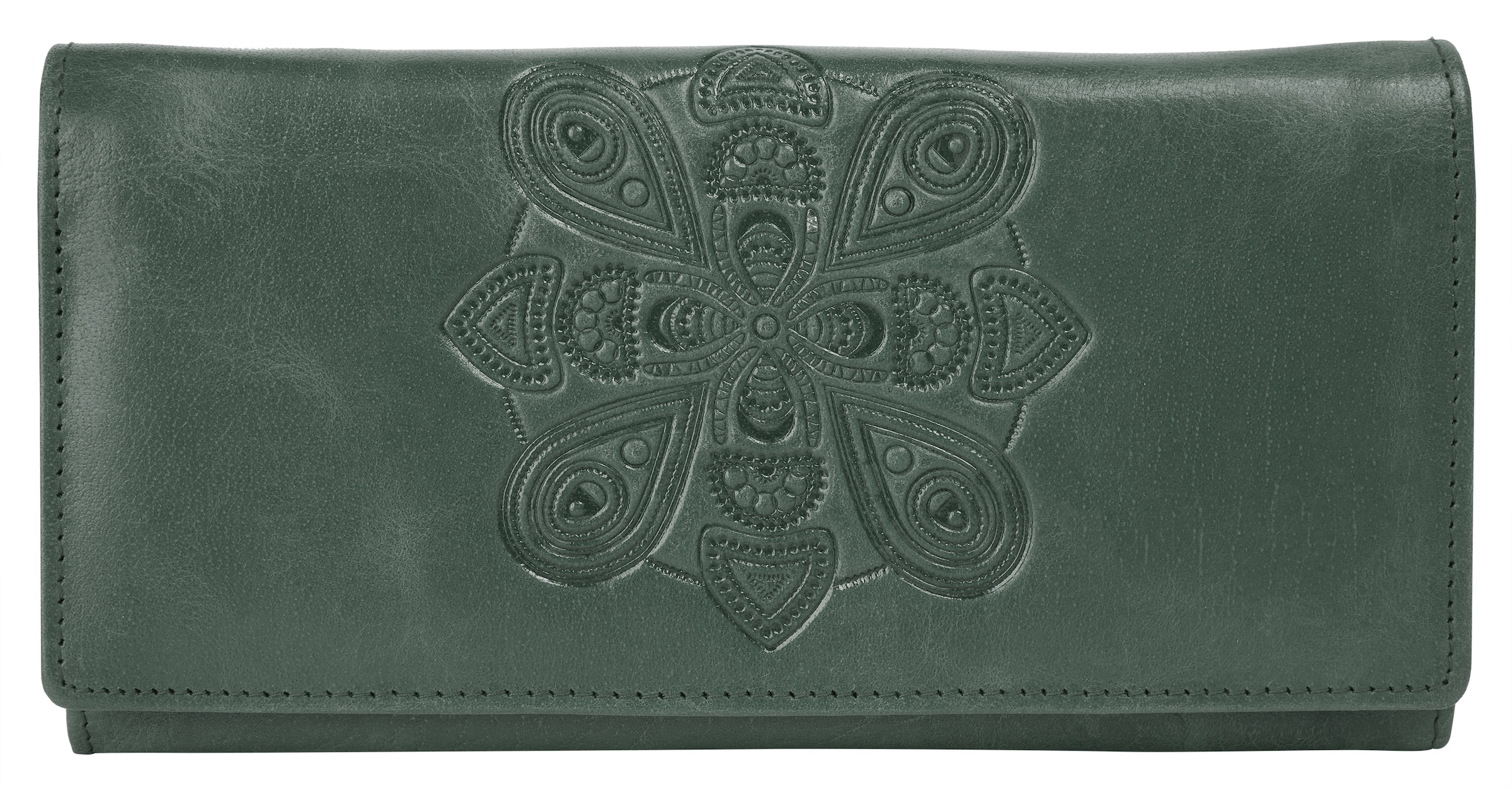 Bruno Banani Damen Geldbörse »Mandala« echt Leder in grün