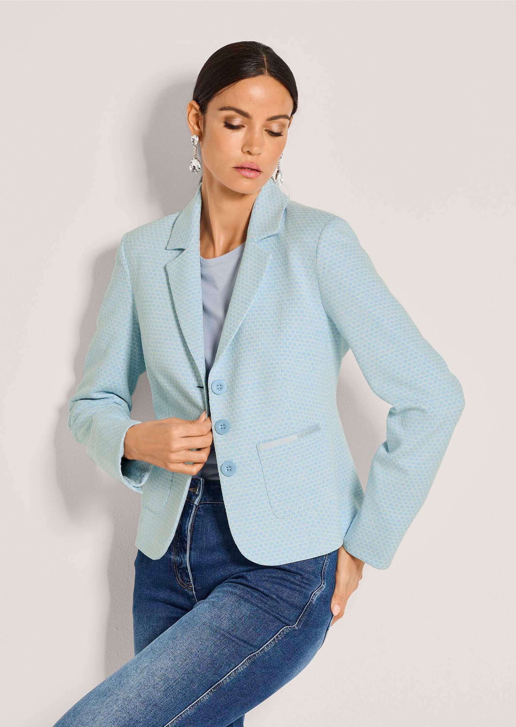 MADELEINE Jackenblazer »Jerseyblazer Kurzblazer mit Wabenmuster« Strukturjersey