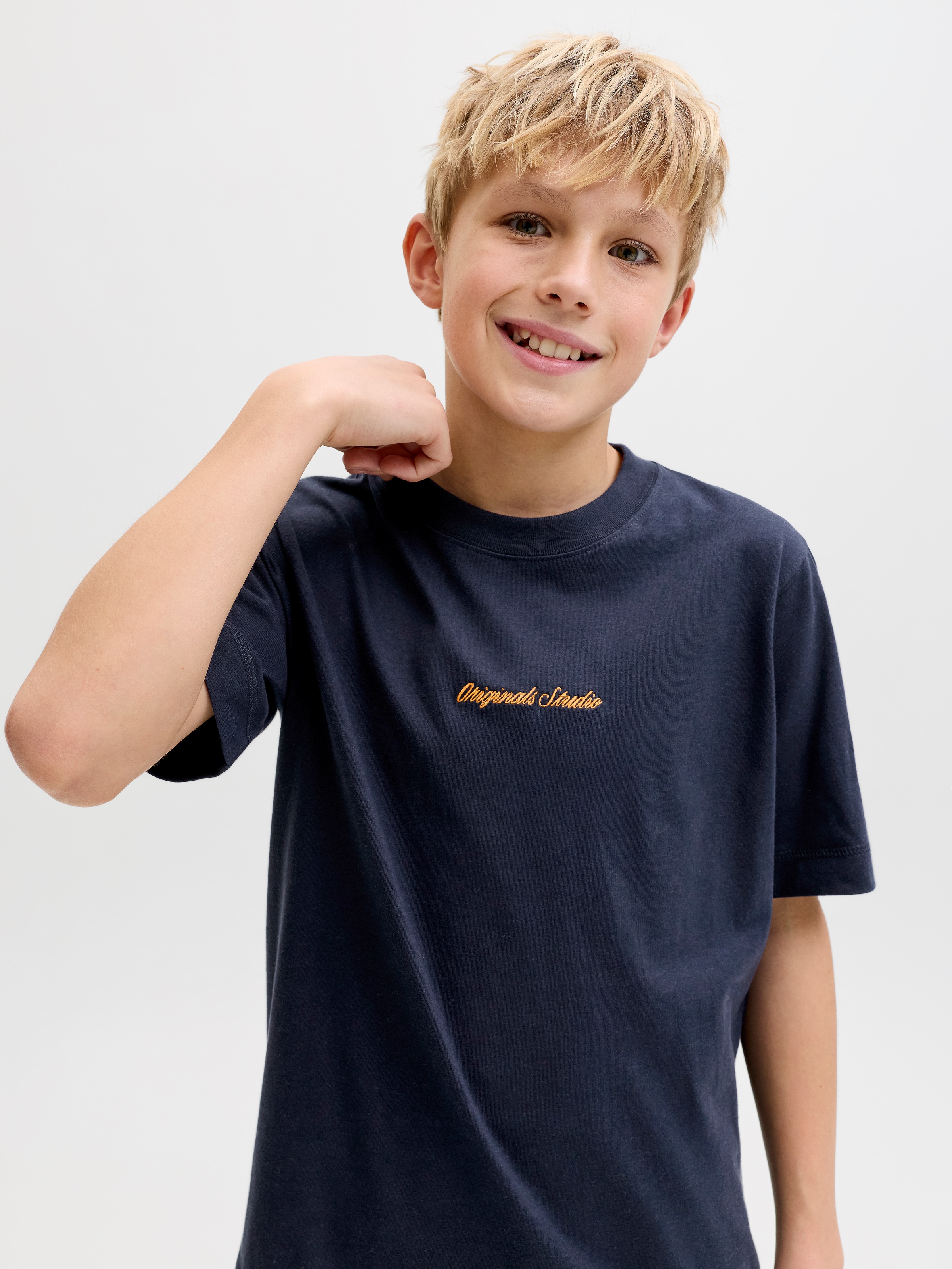 Jack & Jones Junior T-Shirt »JORNORREBRO EMB TEE SS CN NOOS JNR« Baumwolle, relaxed fit, Kurzarm