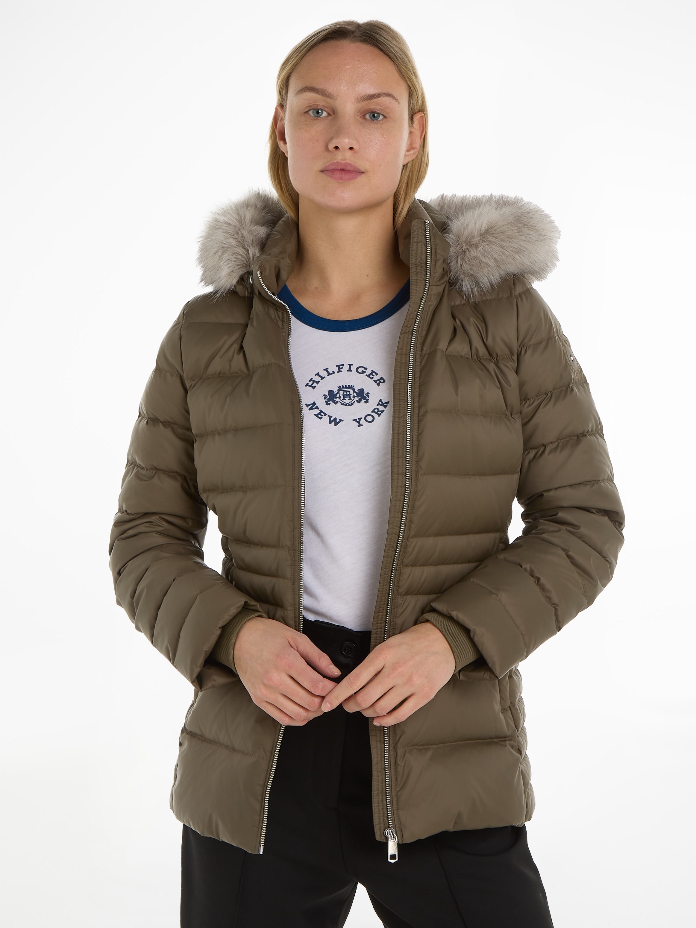 Daunenjacke »TYRA DOWN JACKET WITH FUR«, mit Kapuze, mit Kunstpelz-Besatz an Kapuze