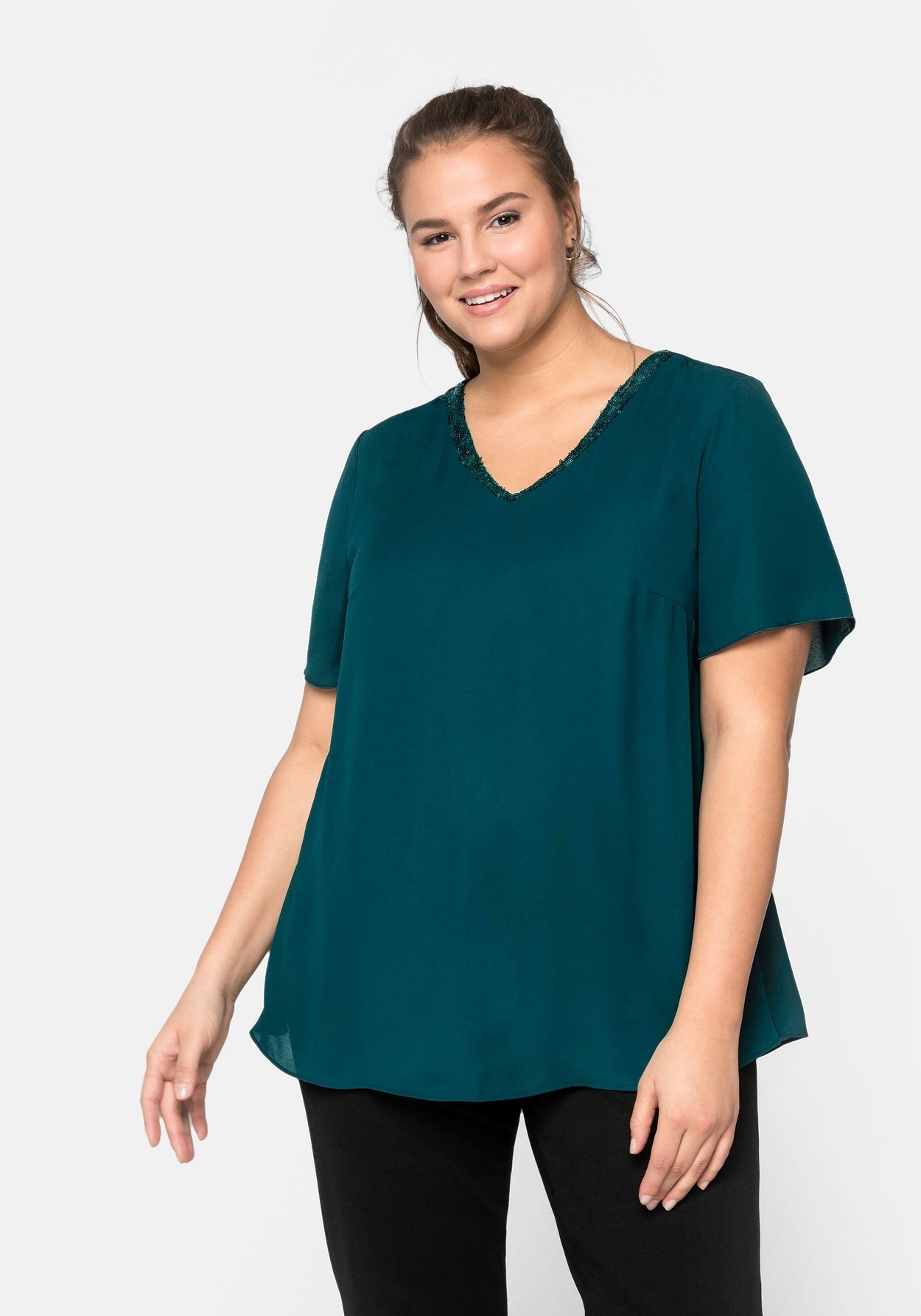Sheego Tunika »Tunika in A-Linie, Lagenlook mit Flügelärmeln«