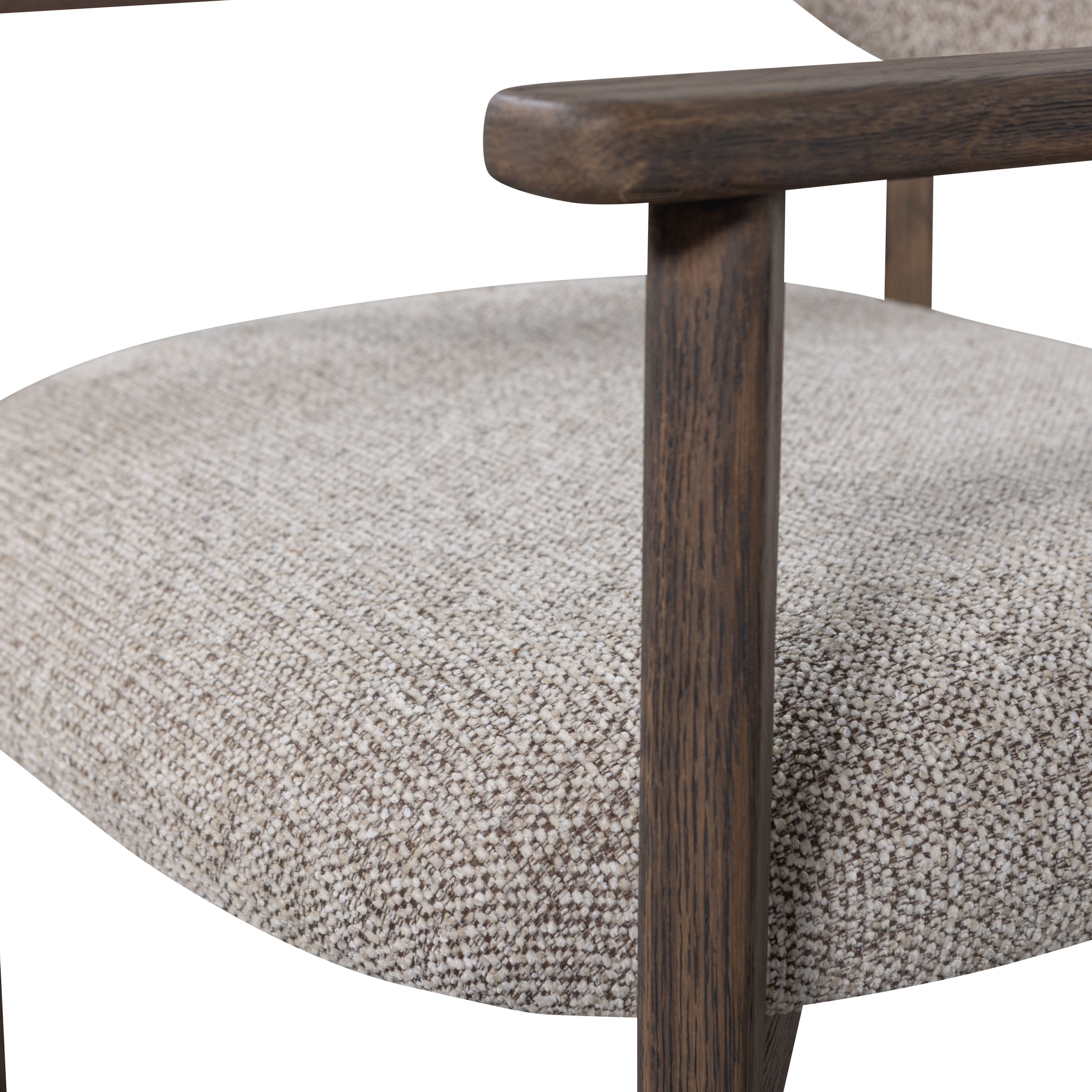 WOOOD Loungesessel »Udar mit More-Melange-Bezug und Eichenholzgestell, B68 x T75 x H76 cm« Sehr hohe Verschleißfestigkeit, Tragkraft 120 kg, mittlere Sitzhöhe