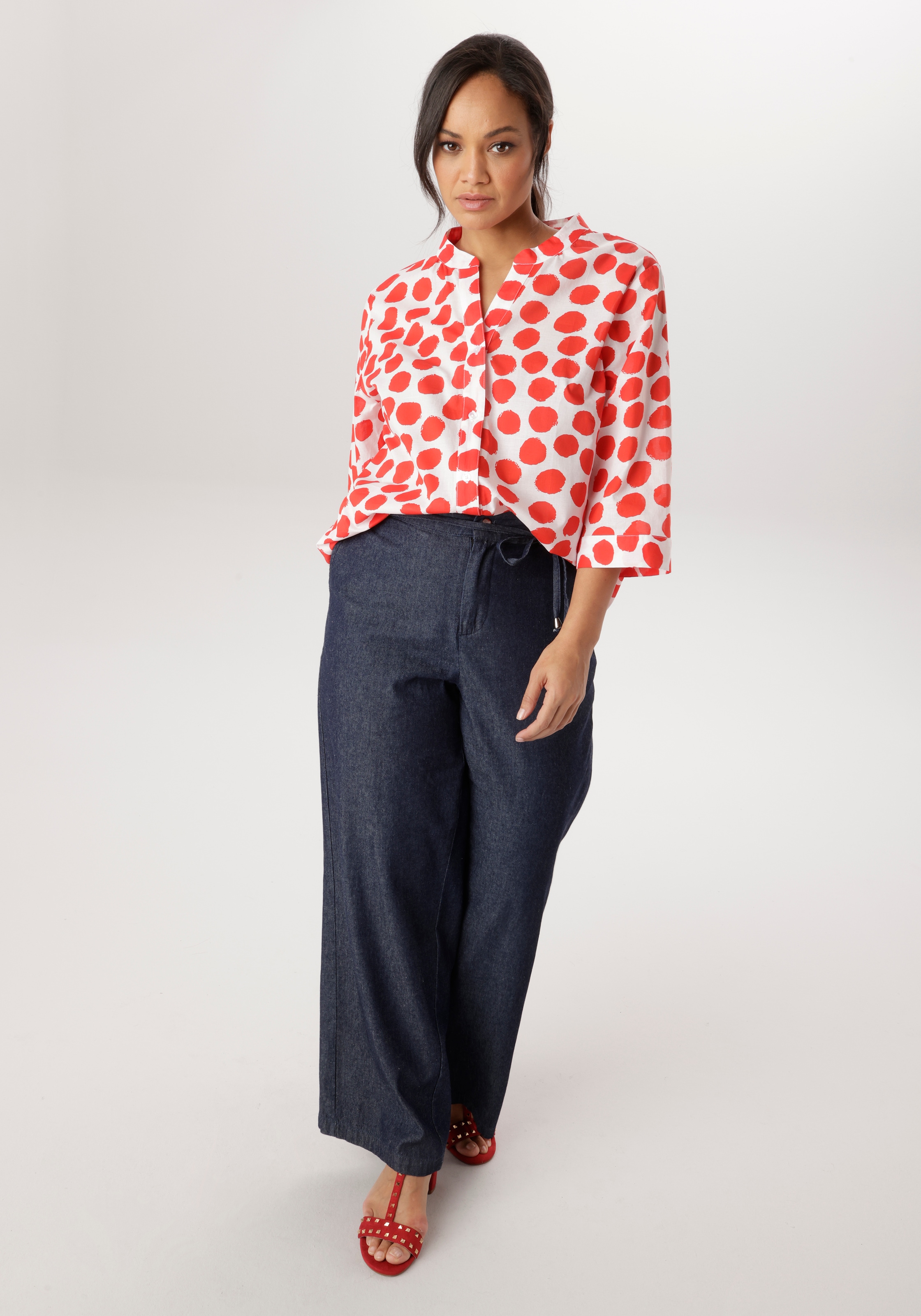 Aniston PLUS Longbluse in Pünktchendessin - NEUE KOLLEKTION