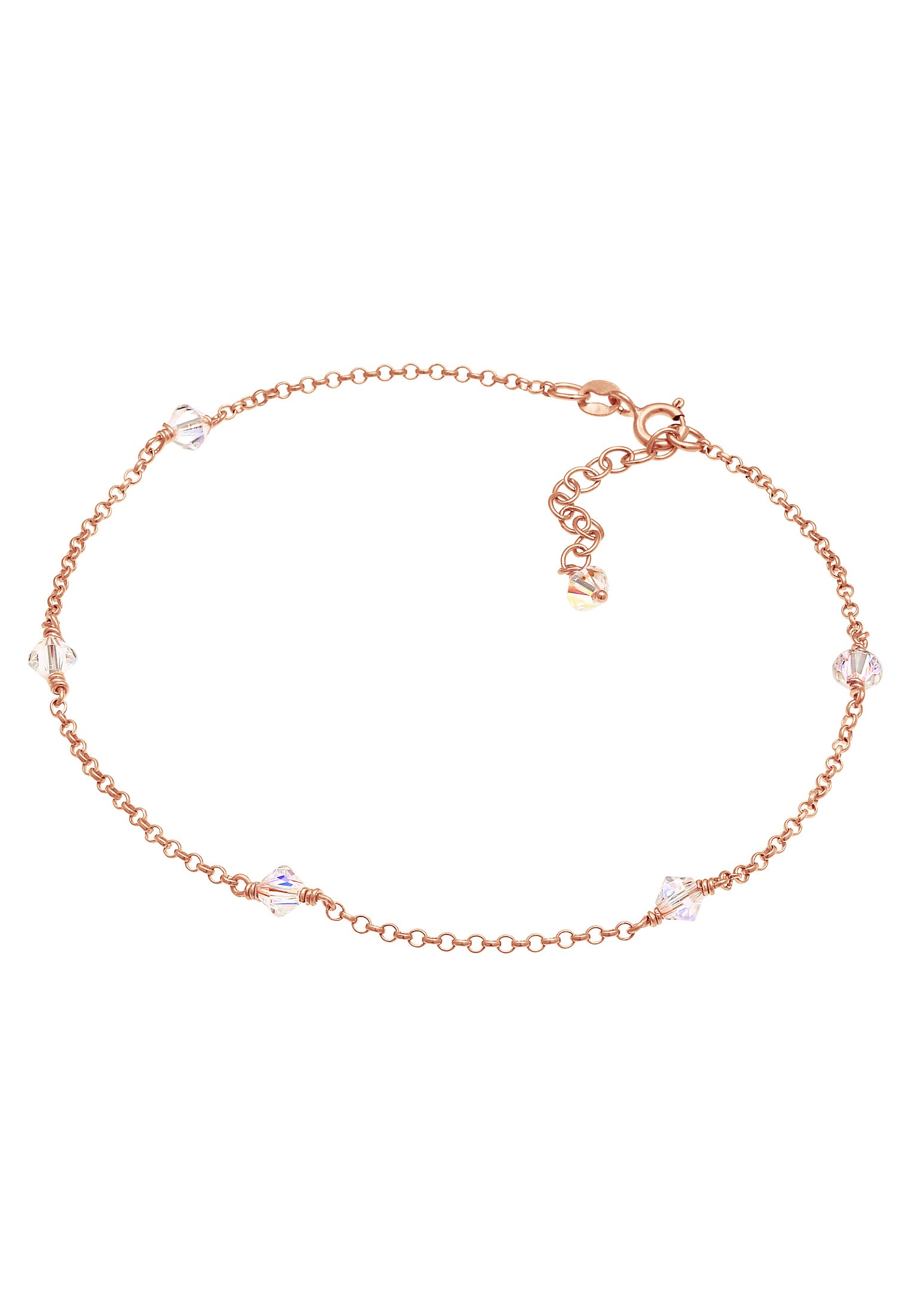Elli Fußkette »Fußschmuck Klassiker Kristalle 925 Silber«