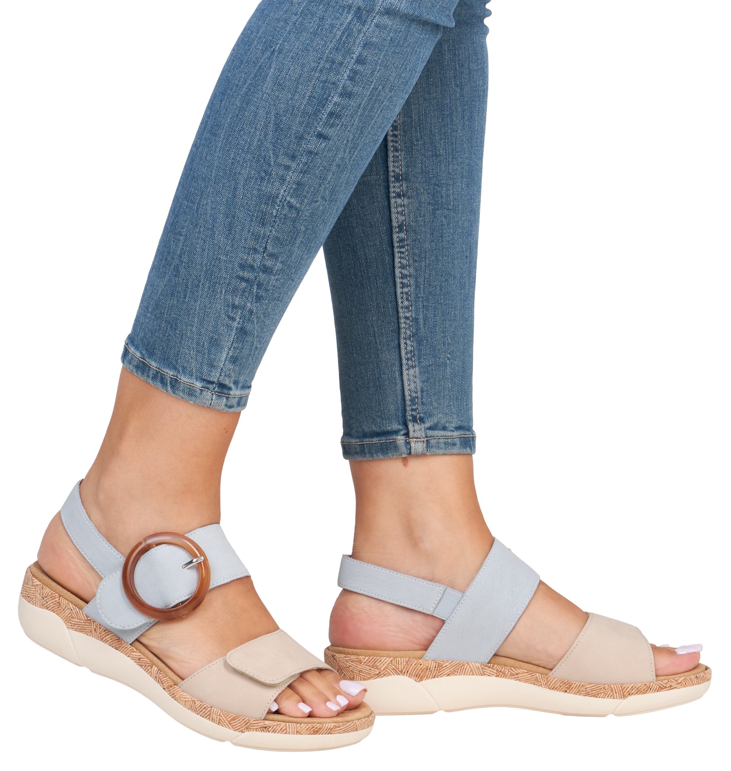 Remonte Keilsandalette, Sommerschuh, Riemchensandale, praktische Klettverschlüsse