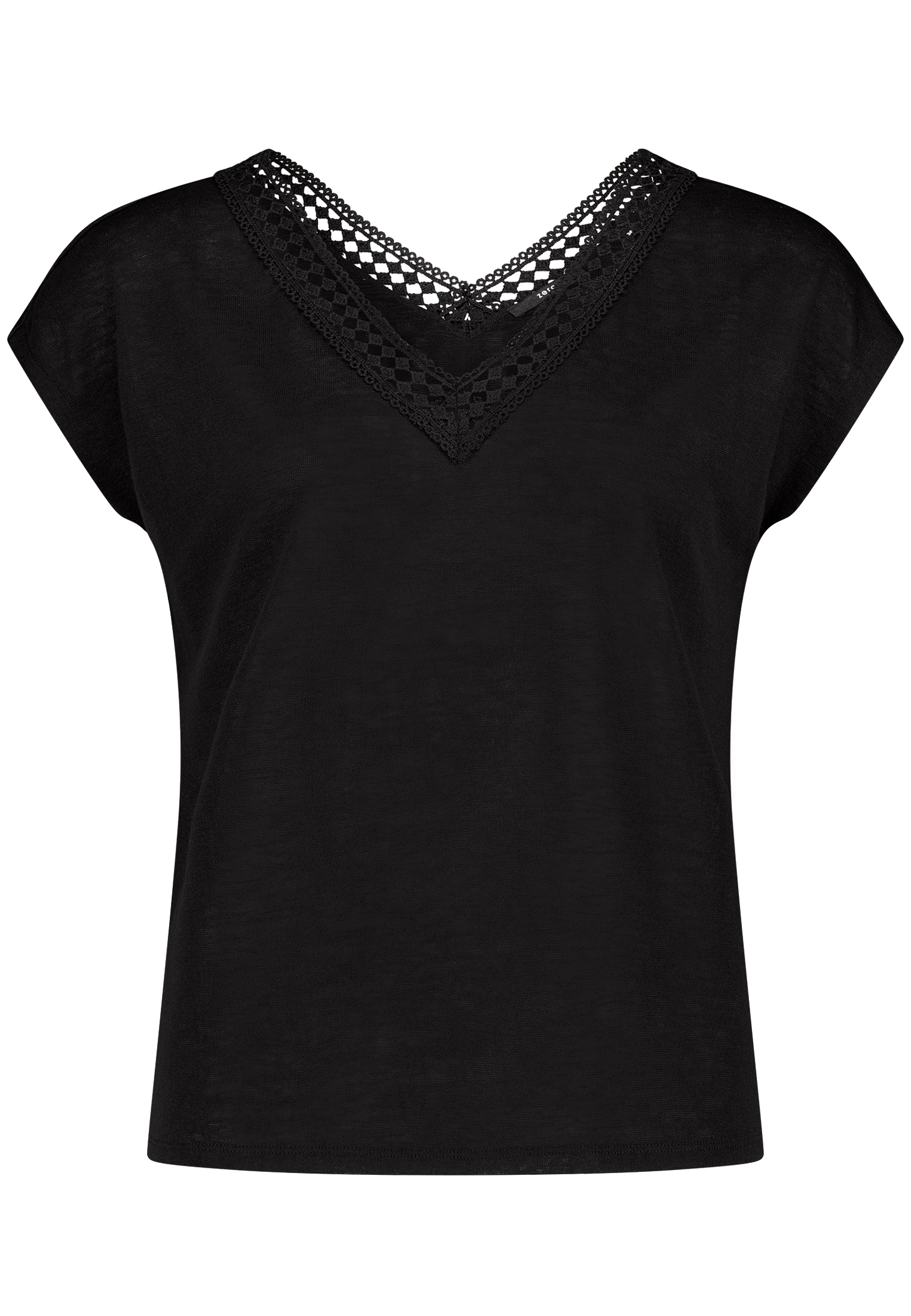 Zero Shirttop »Kurzarm-Shirt mit V-Ausschnitt«
