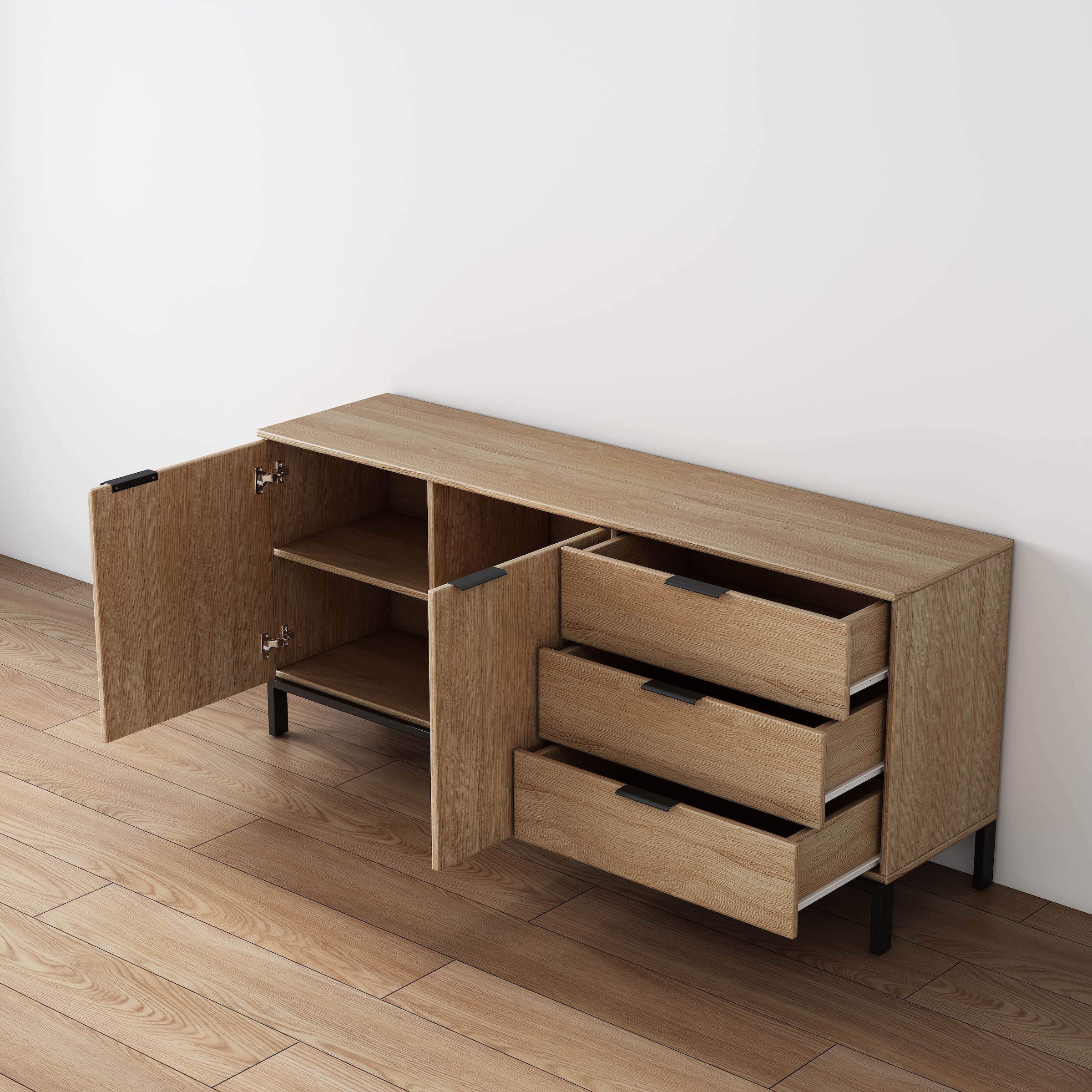 OTTO home Sideboard »Jorinde« Melaminoberfläche, flexibler Stauraum und robustes Metallgestell